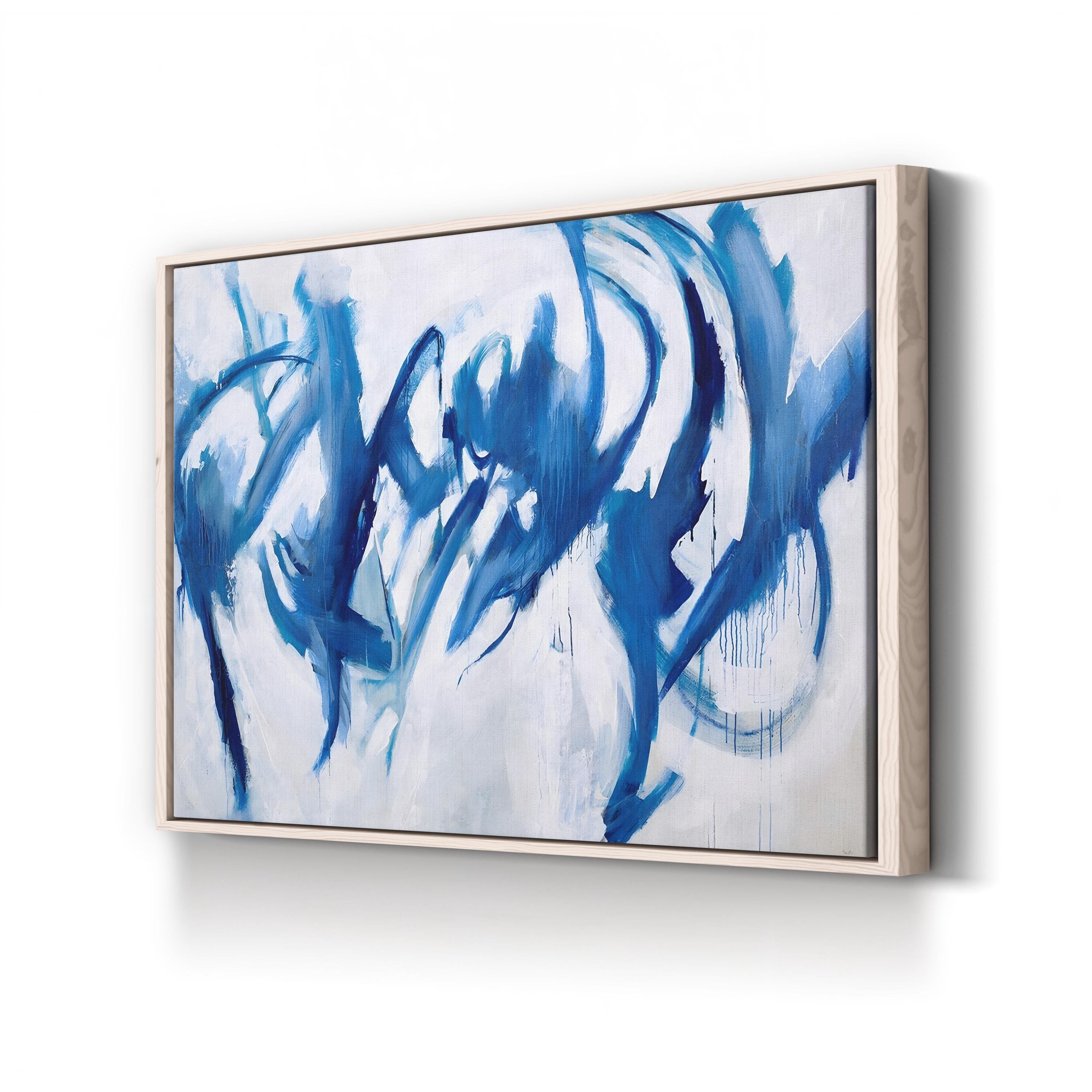 Caracole Wall Art by Joshua Schicker | Abstract Blue and White Contemporary Canvas