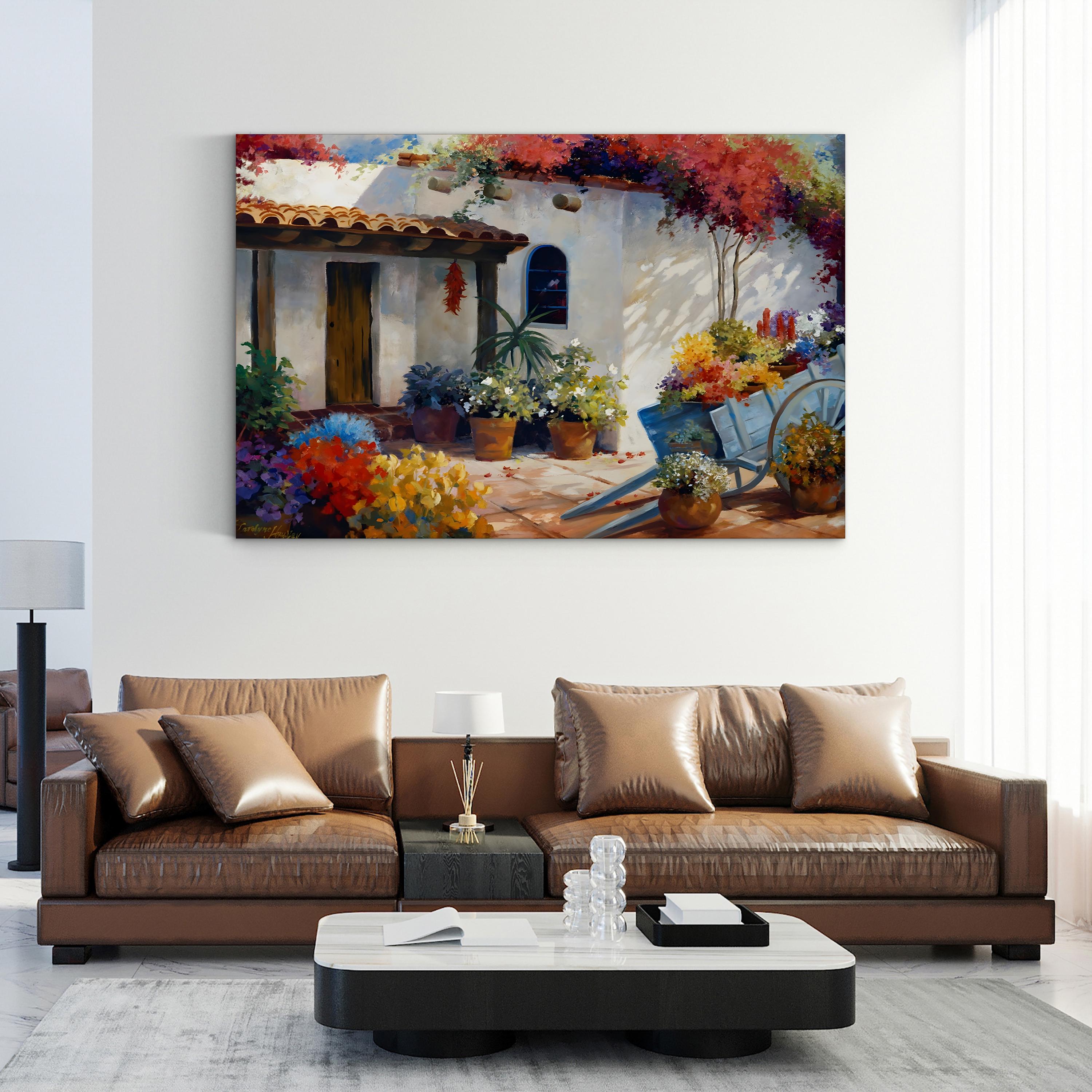 Casa Paloma Canvas Art: Boho Landscape Print, Earthy Tones