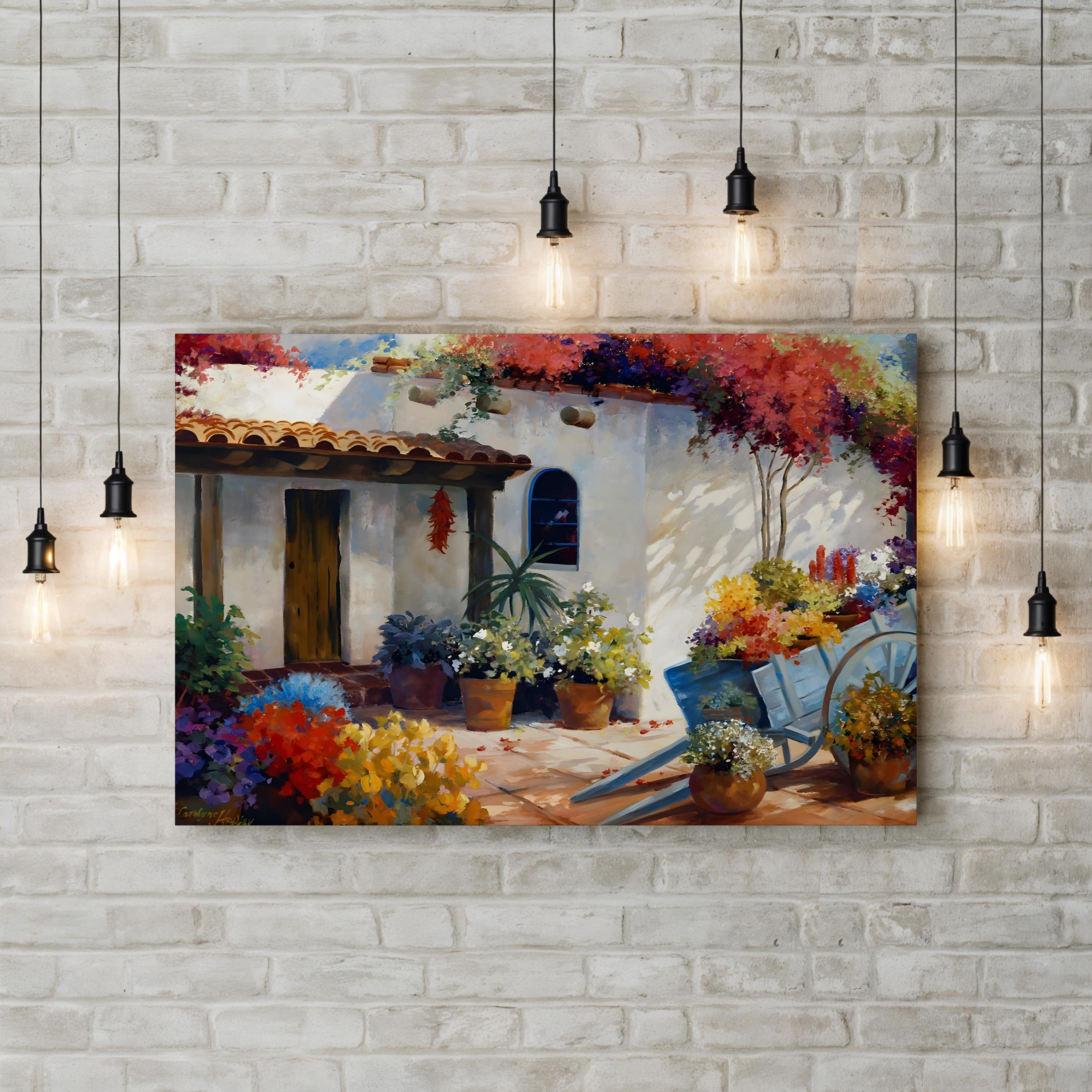 Casa Paloma Canvas Art: Boho Landscape Print, Earthy Tones