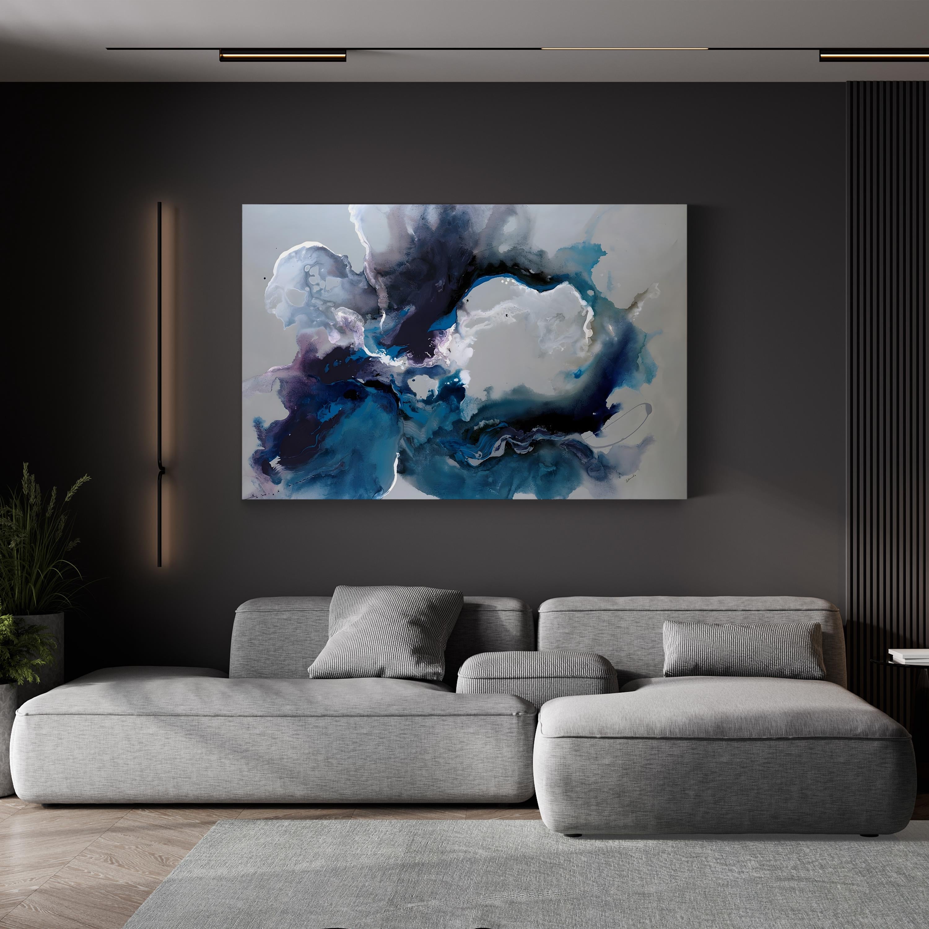 Cerulean Waters Wall Art by Sydney Edmunds | Contemporary Coastal Abstract Canvas