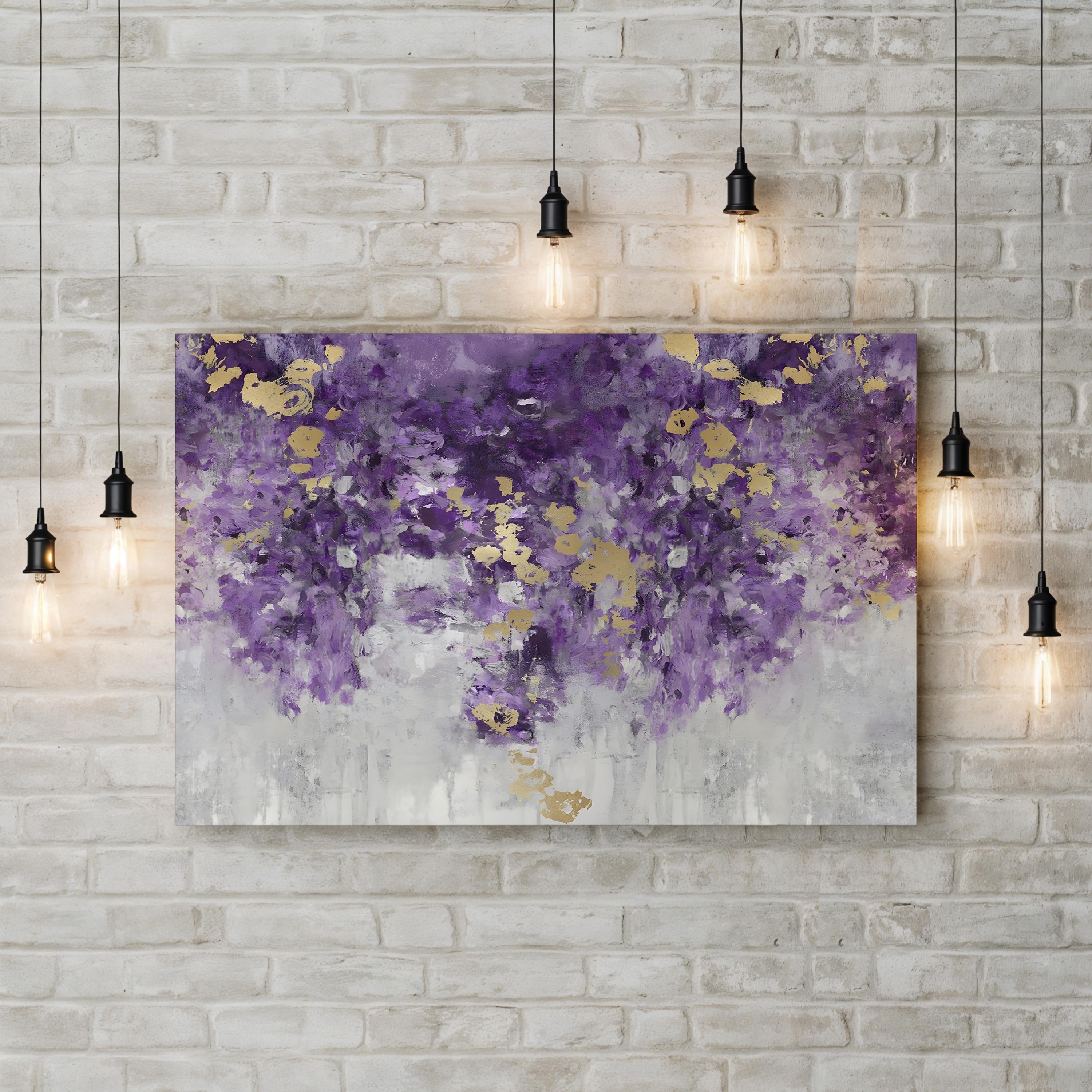 Charmed Purple Wall Art – Contemporary Abstract Floral Artwork