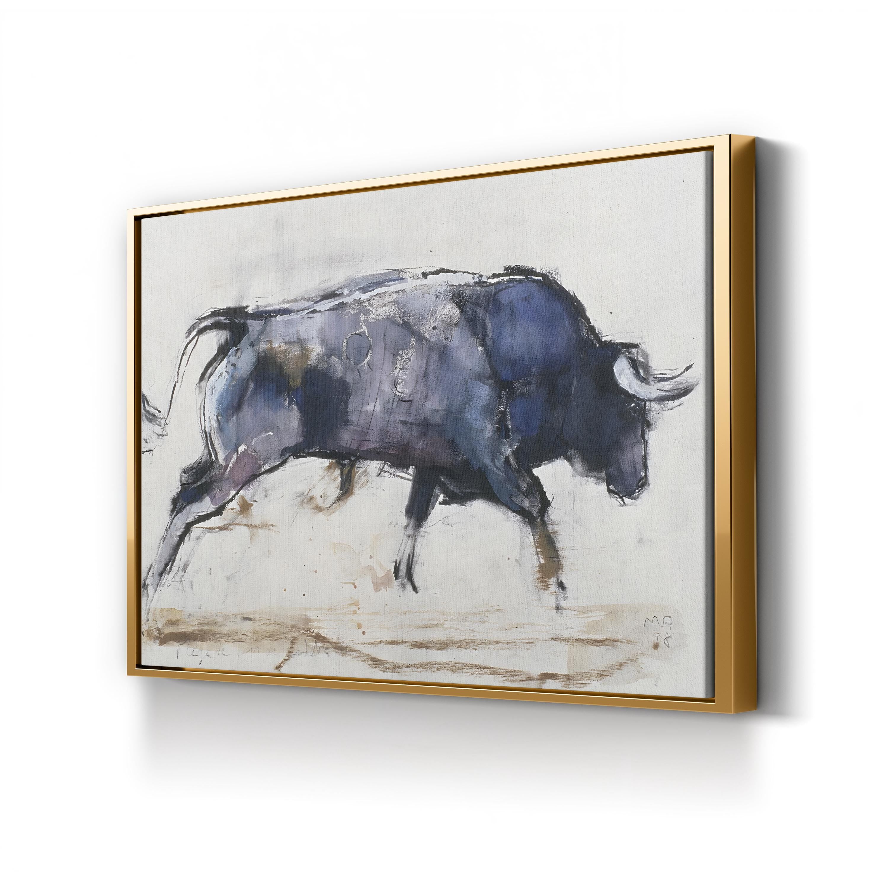 Charging Bull, 1998 Wall Art by Mark Adlington | Contemporary Abstract Animal Canvas