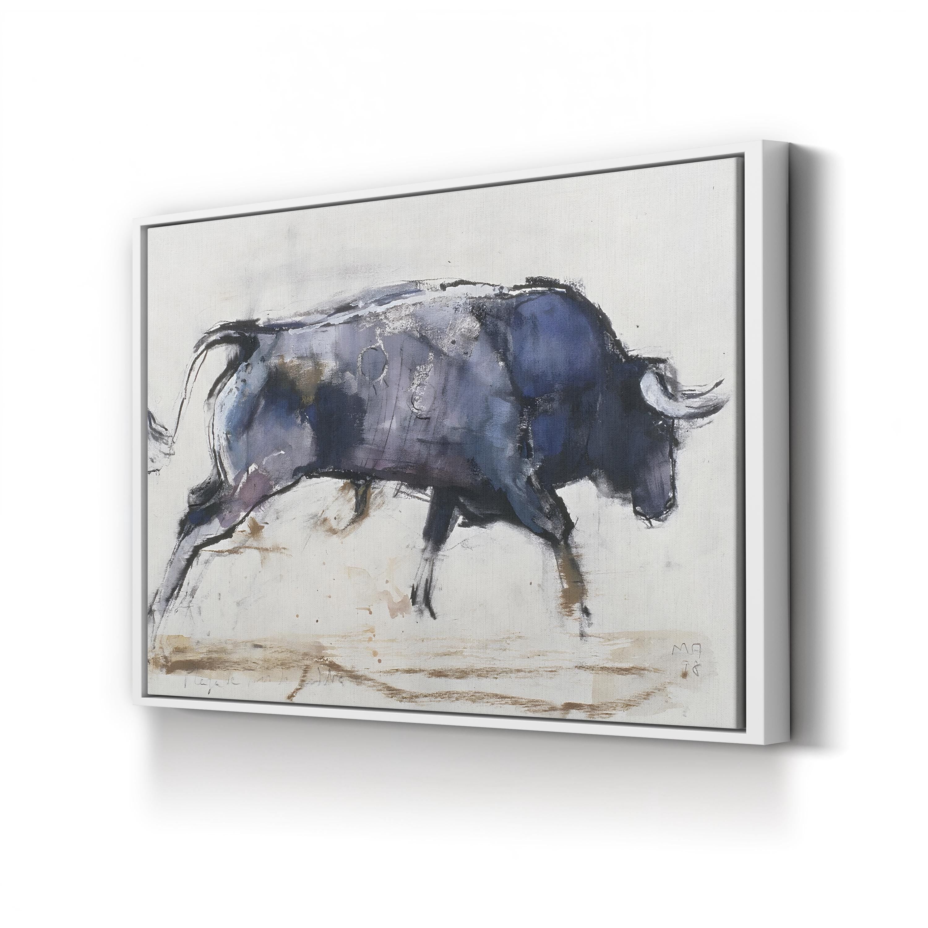 Charging Bull, 1998 Wall Art by Mark Adlington | Contemporary Abstract Animal Canvas