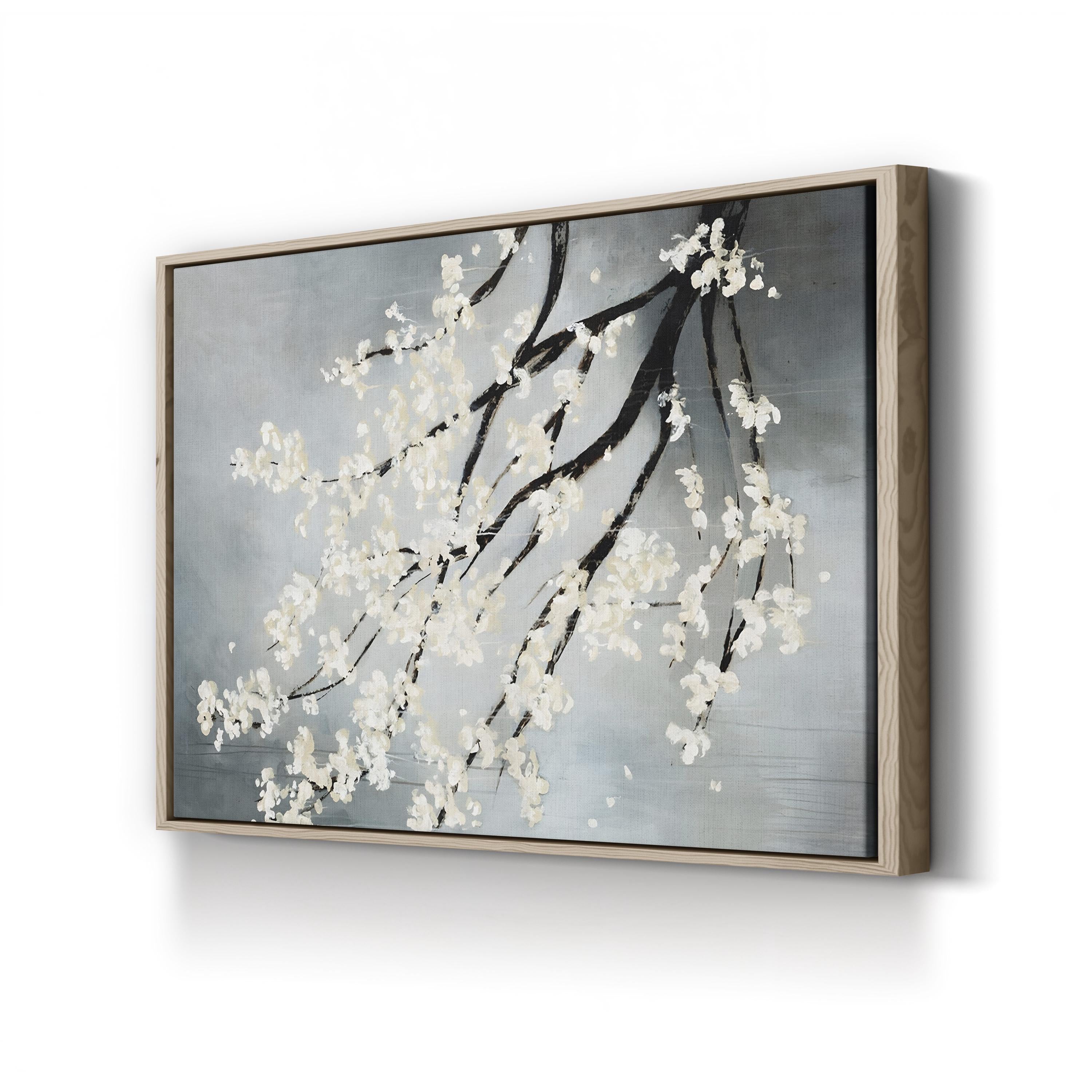 Cherry Blossom Canvas Art: Black and White Minimalist By Kari Taylor