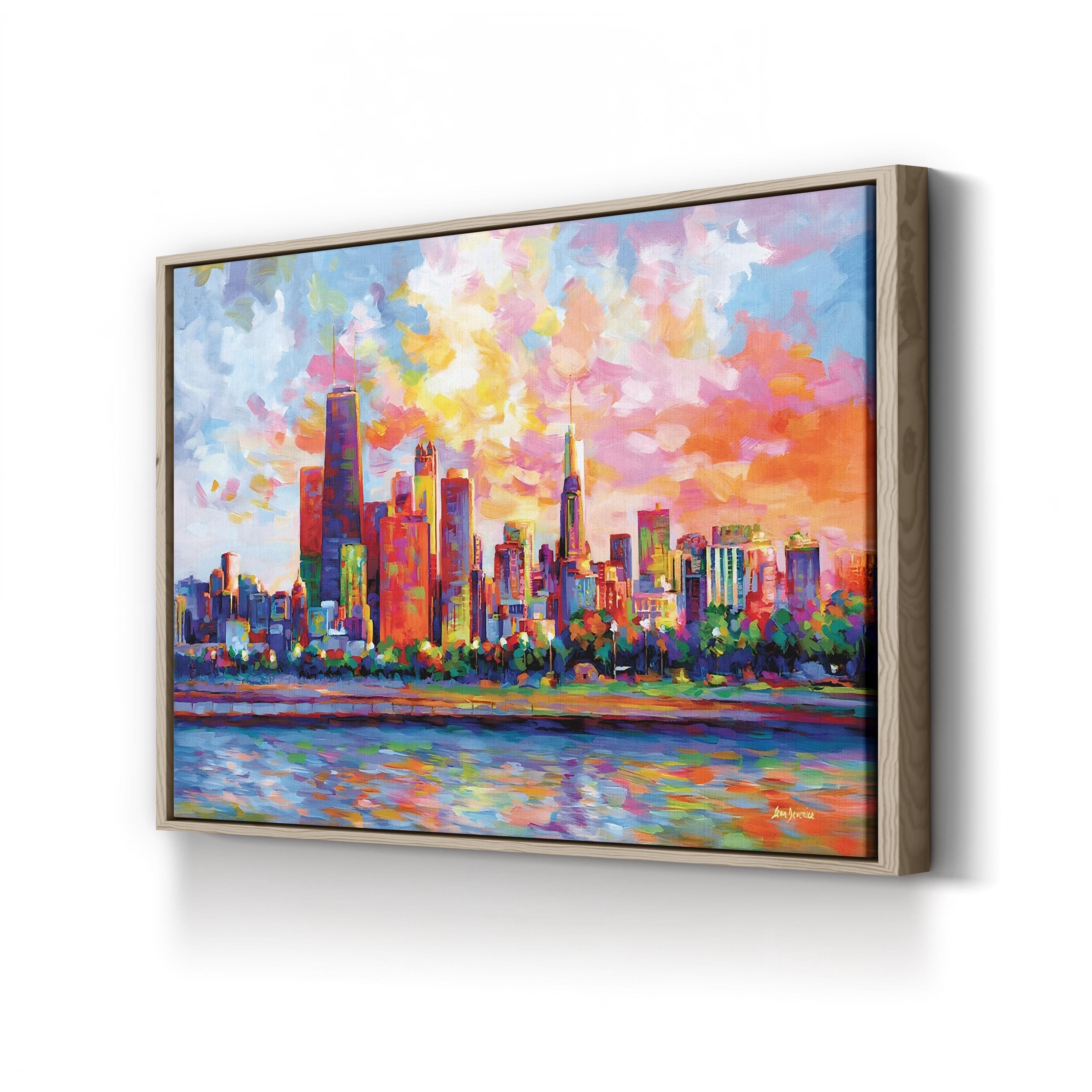 Chicago Downtown Skyline Wall Art by Leon Devenice