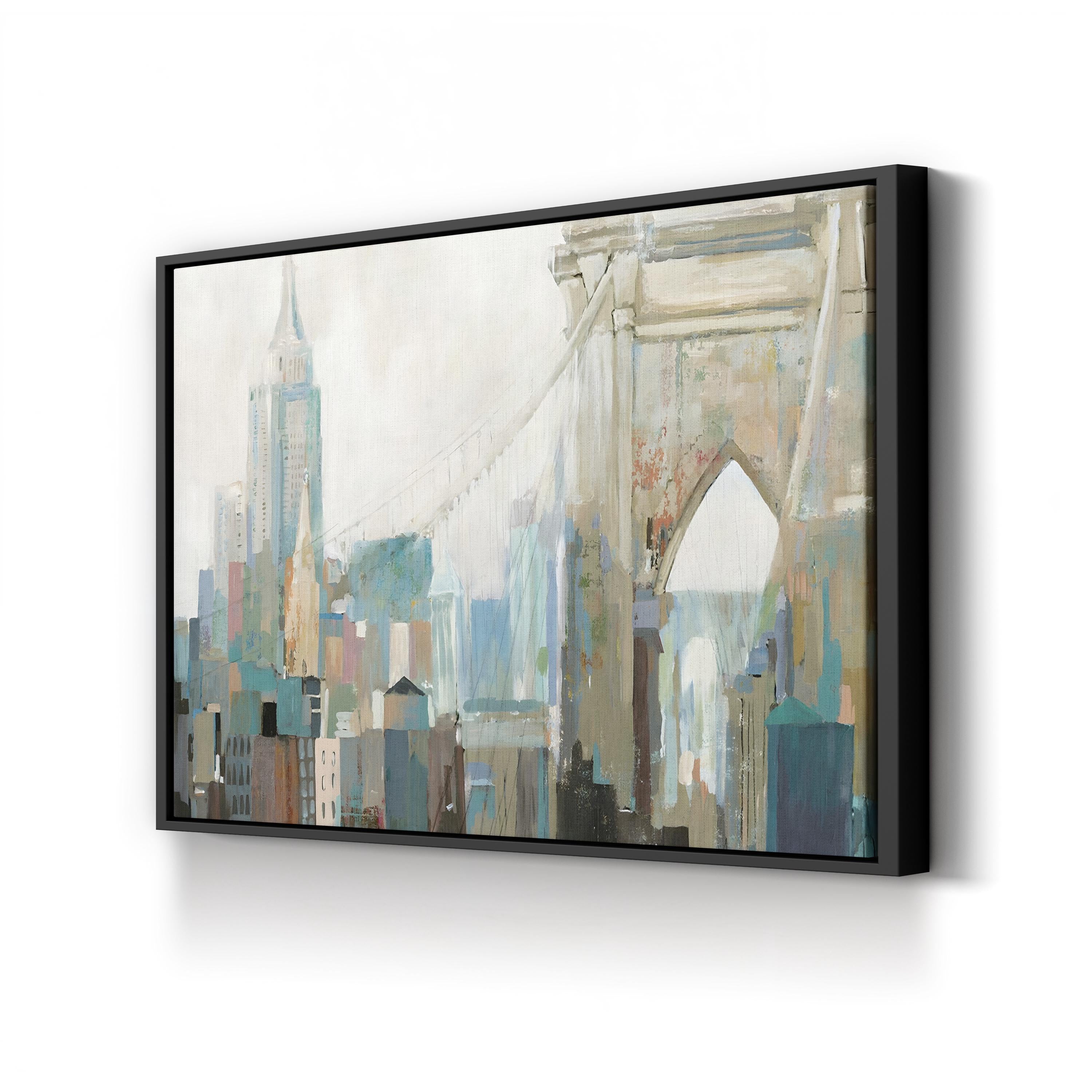 Brooklyn Bridge Abstract Canvas Art: New York City Skyline Wall Decor
