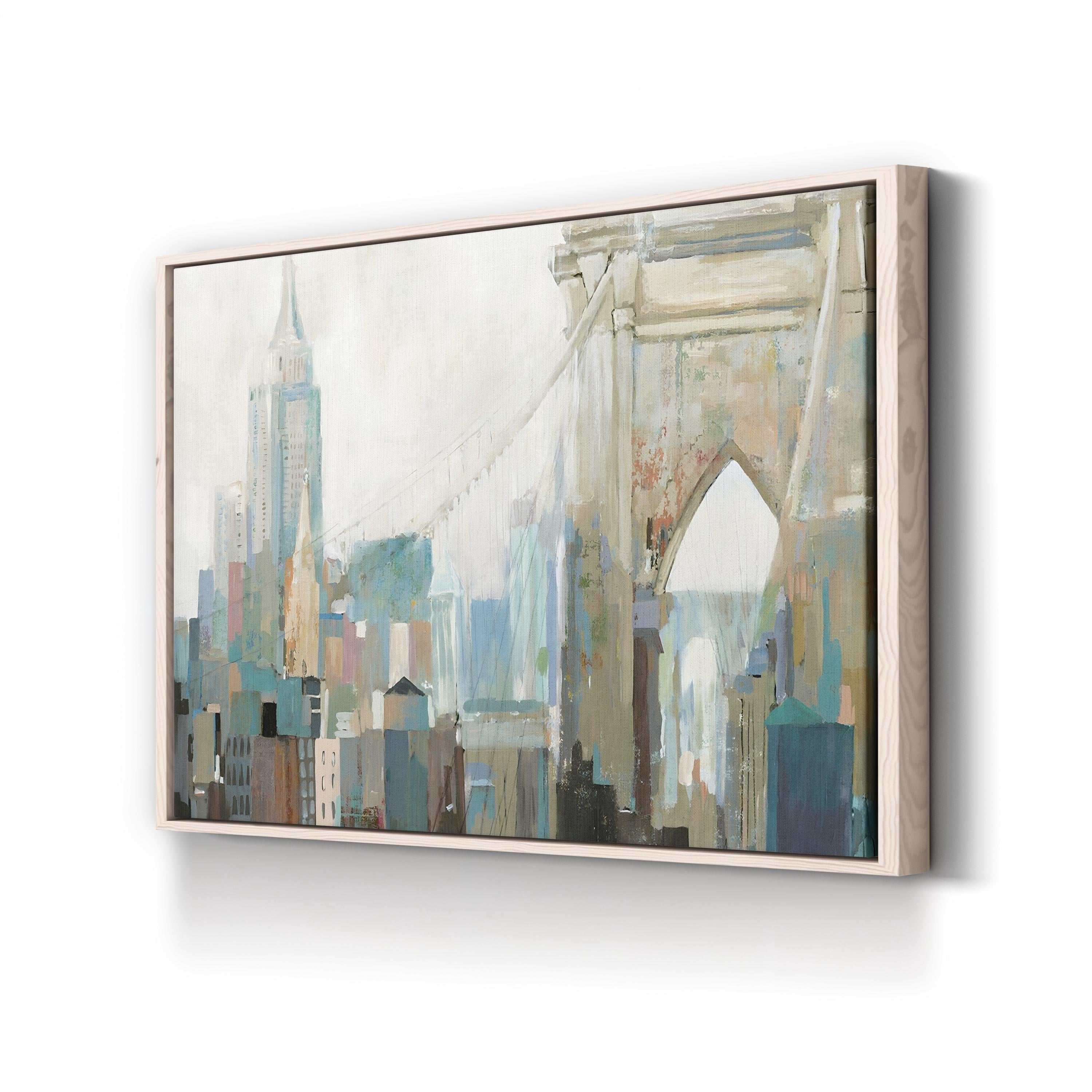Brooklyn Bridge Abstract Canvas Art: New York City Skyline Wall Decor