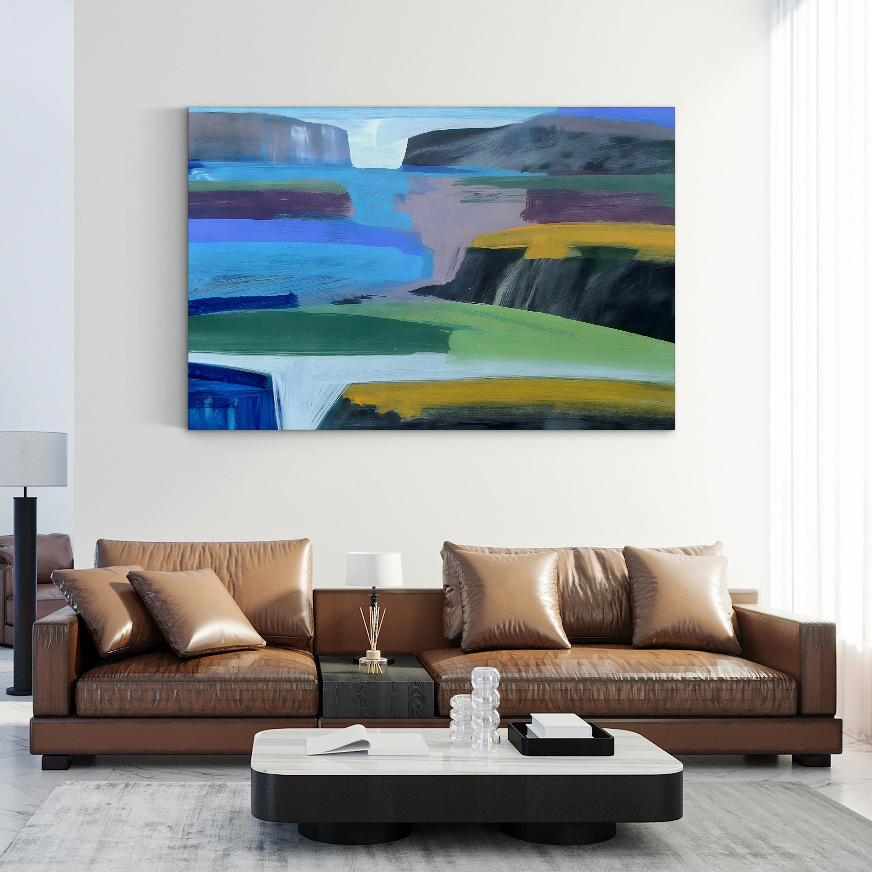 Coast Wall Art by Paul Powis | Contemporary Coastal Abstract Landscape Canvas Print