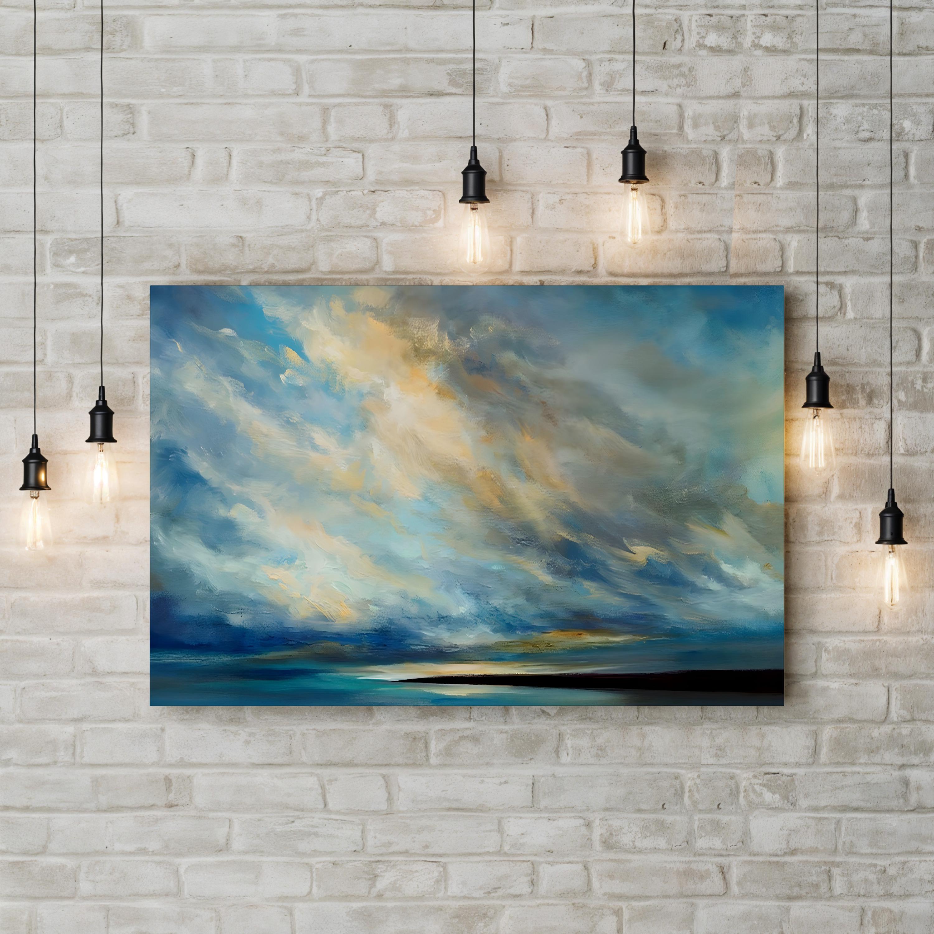 Coastal Clouds XVIII Wall Art by Sheila Finch | Contemporary Abstract Sky and Sea Canvas Print