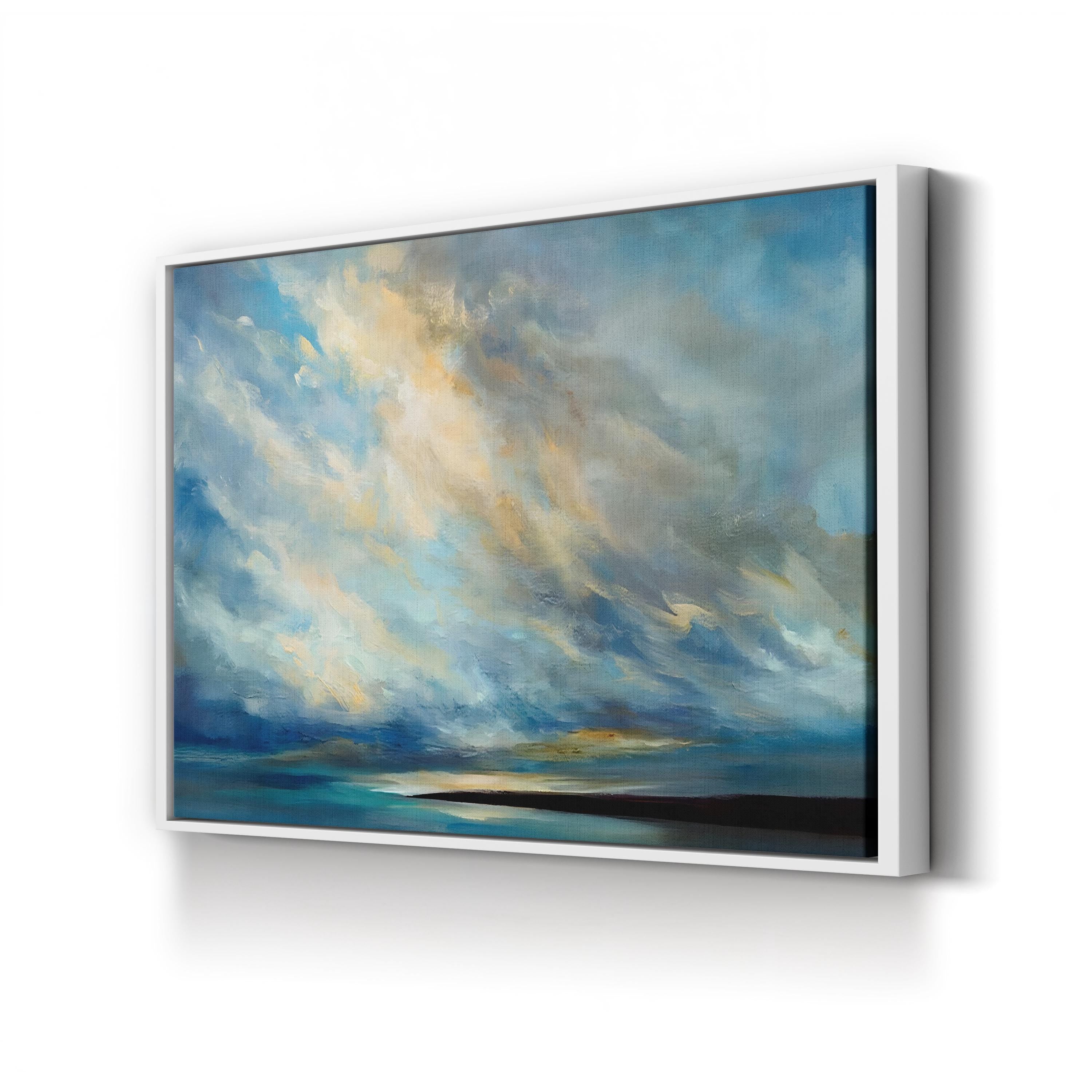 Coastal Clouds XVIII Wall Art by Sheila Finch | Contemporary Abstract Sky and Sea Canvas Print