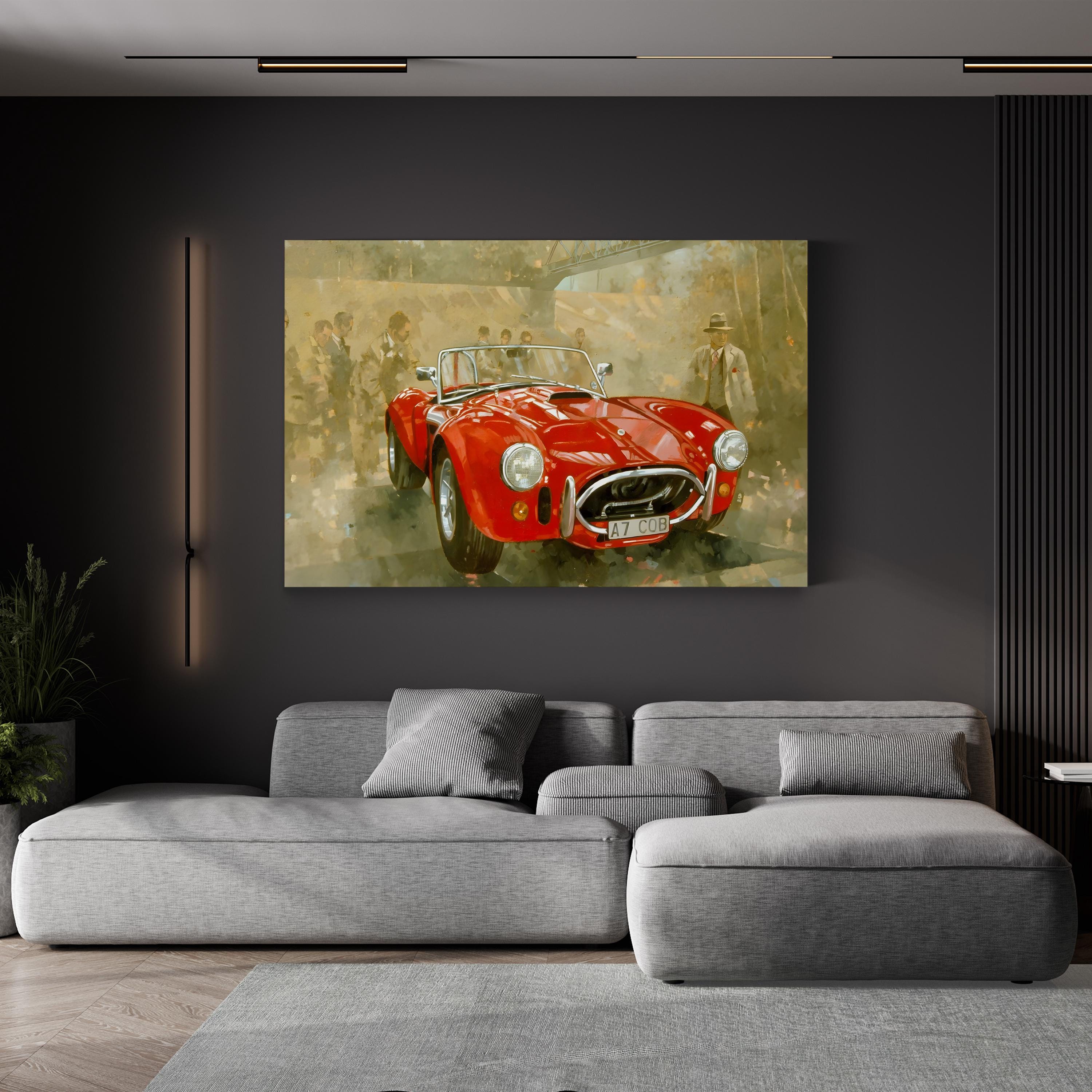 Cobra at Brooklands Vintage Sports Car Wall Art by Peter Miller
