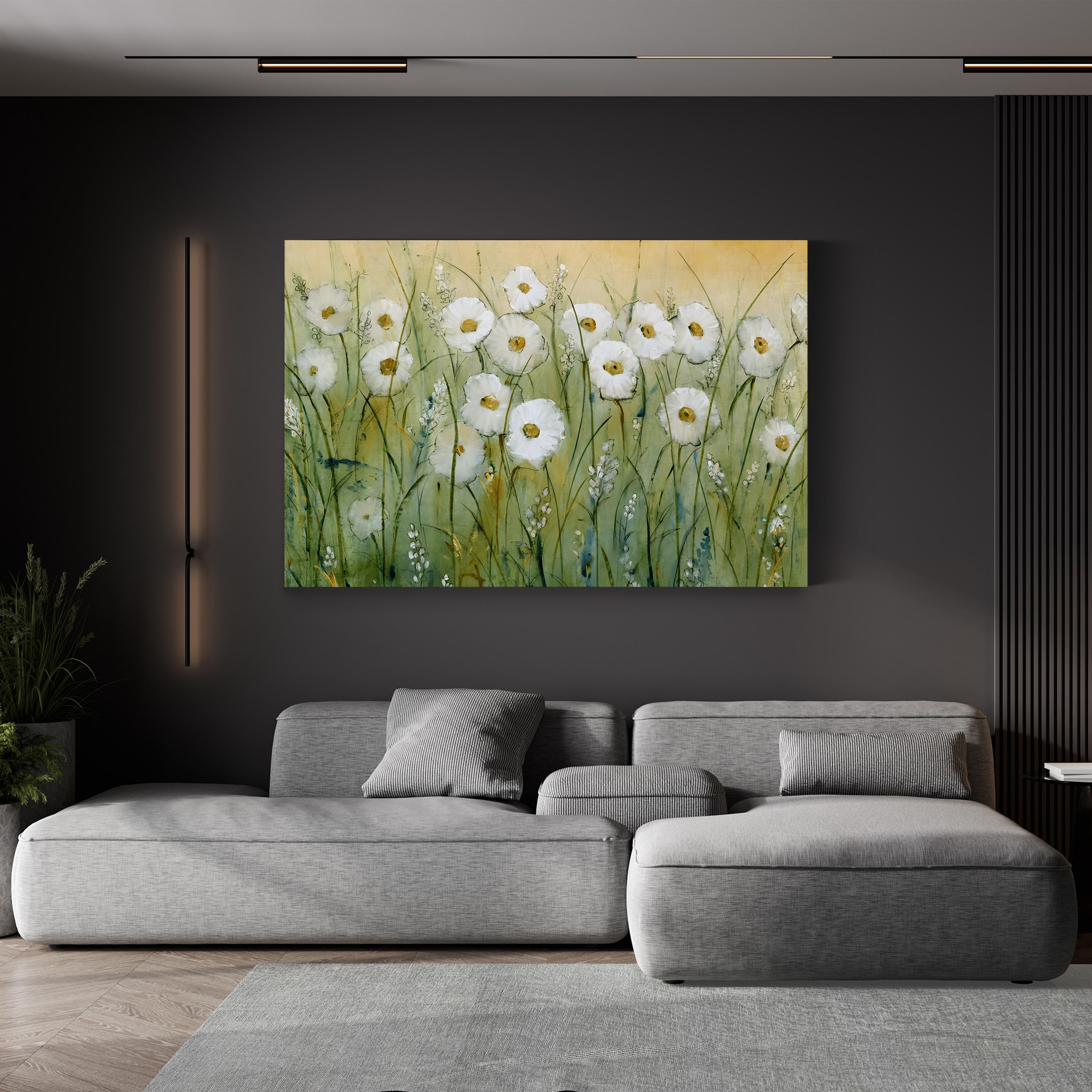 Daisy Spring I Wall Art by Tim O’Toole – Bright Floral Meadow Canvas