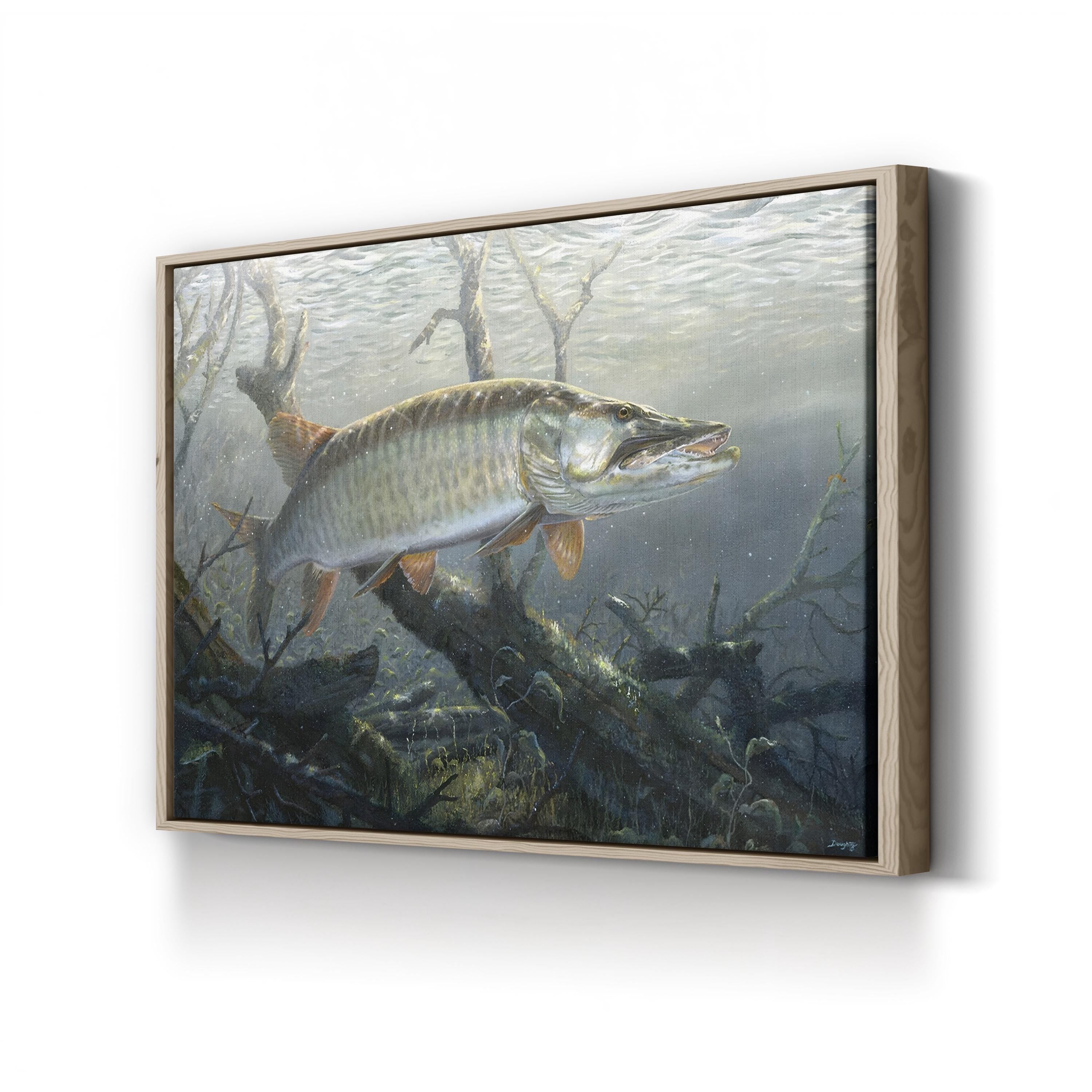 Cruising the Shallows Muskie – Terry Doughty Wall Art | Underwater Wildlife Canvas Print
