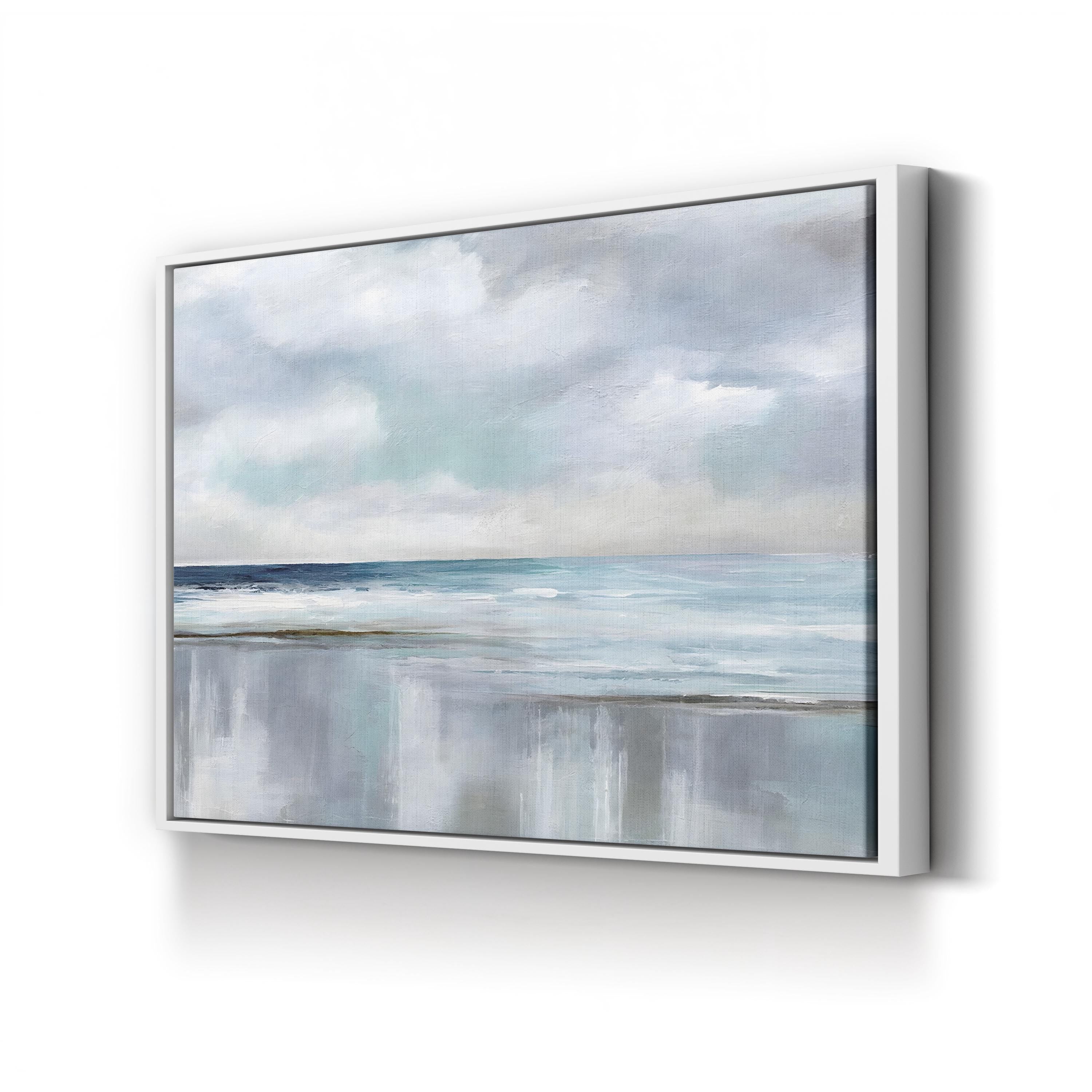 Cyan Sunrise – Contemporary Coastal Abstract Ocean Wall Art by Nan Art