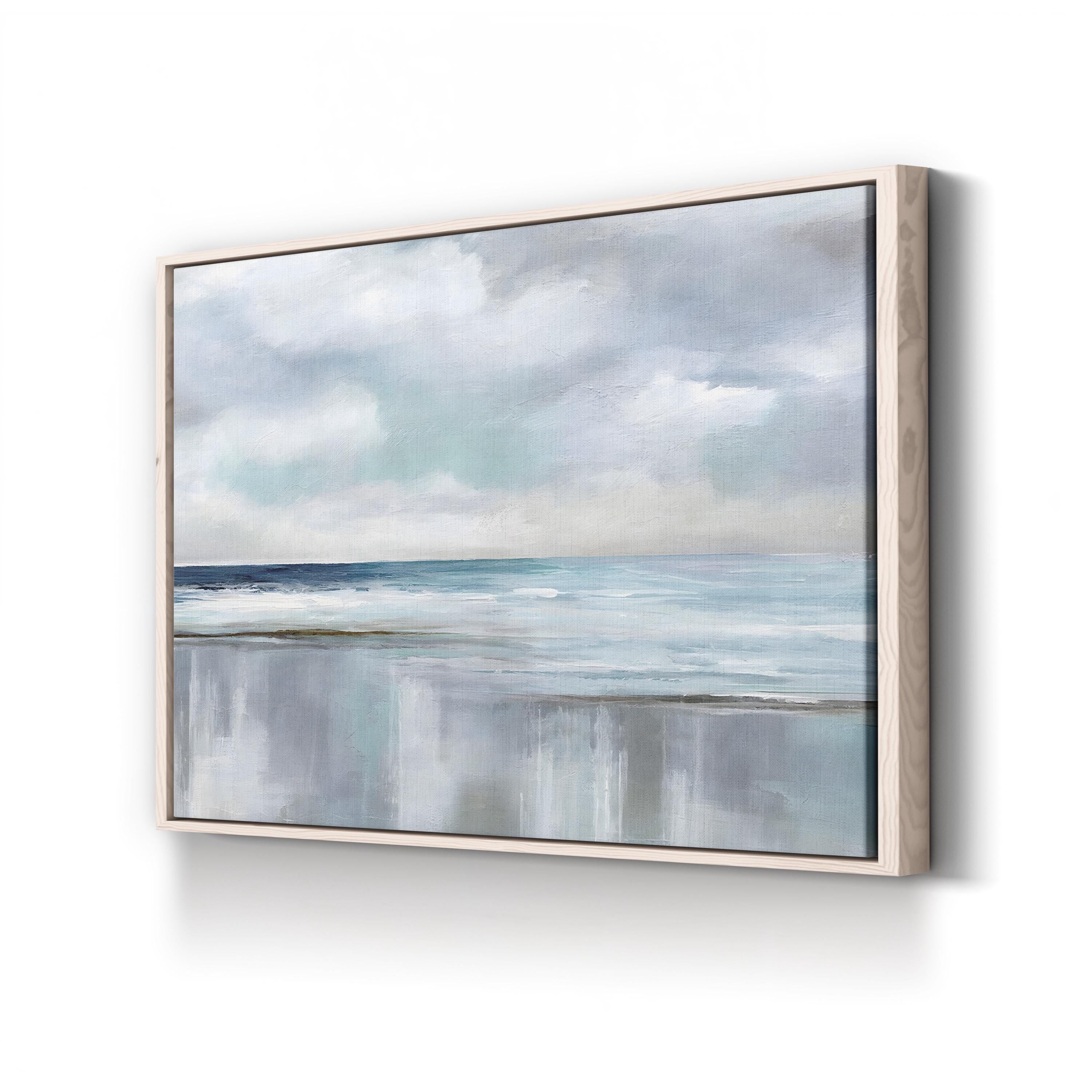 Cyan Sunrise – Contemporary Coastal Abstract Ocean Wall Art by Nan Art