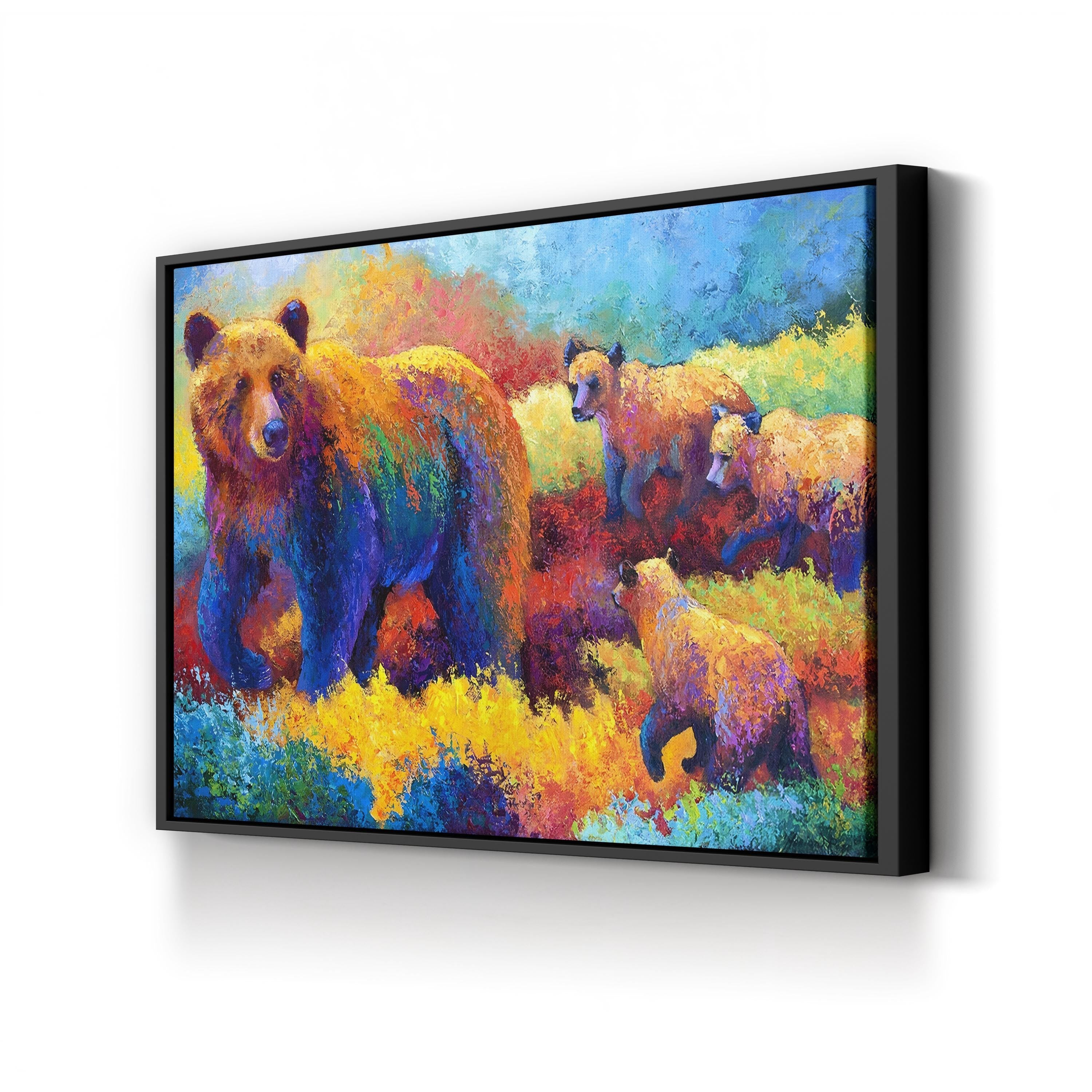 Denali Family Wall Art – Abstract Bear Family Wilderness Canvas by Marion Rose