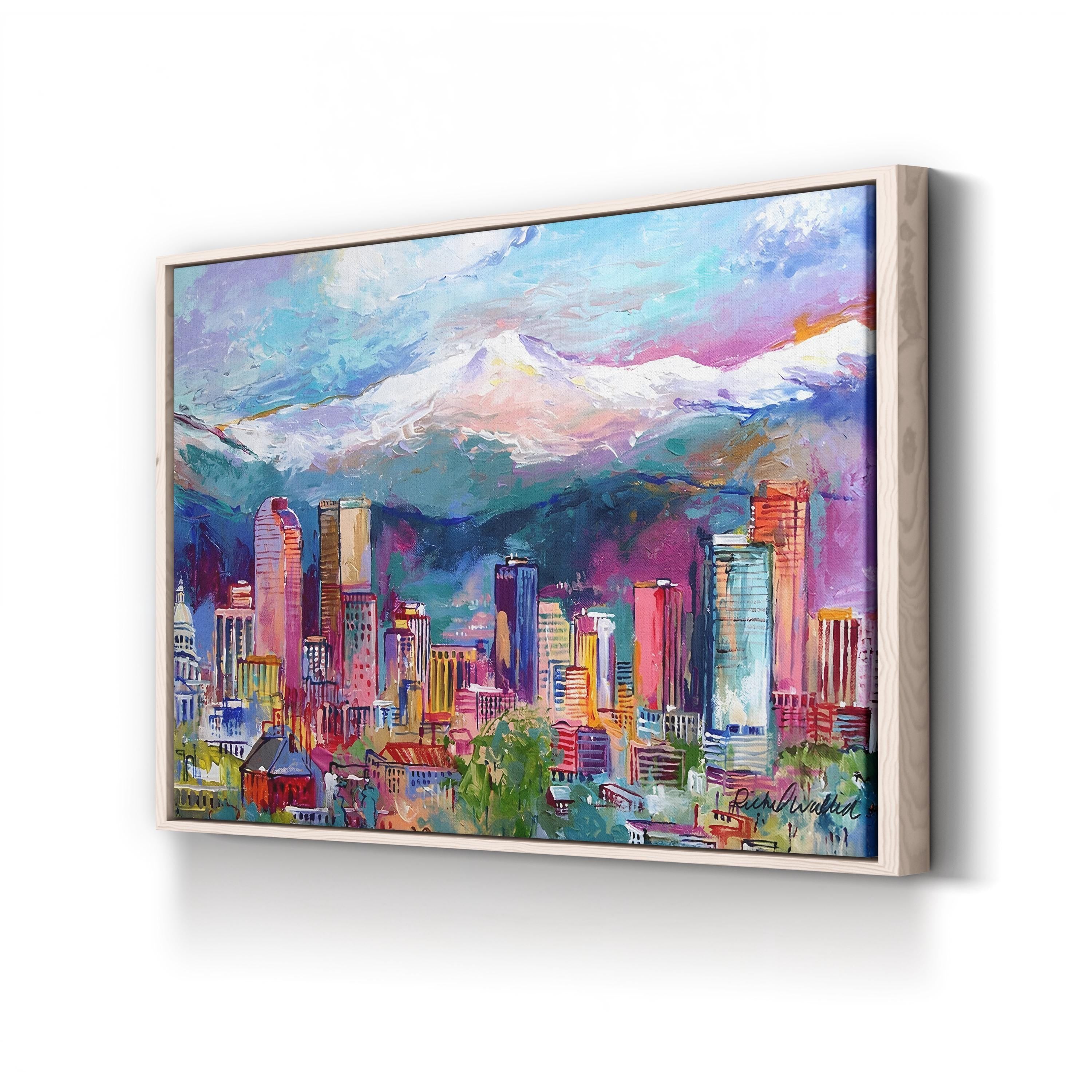 Cityscape with Rocky Mountains in Denver, Colorado by Richard Wallich