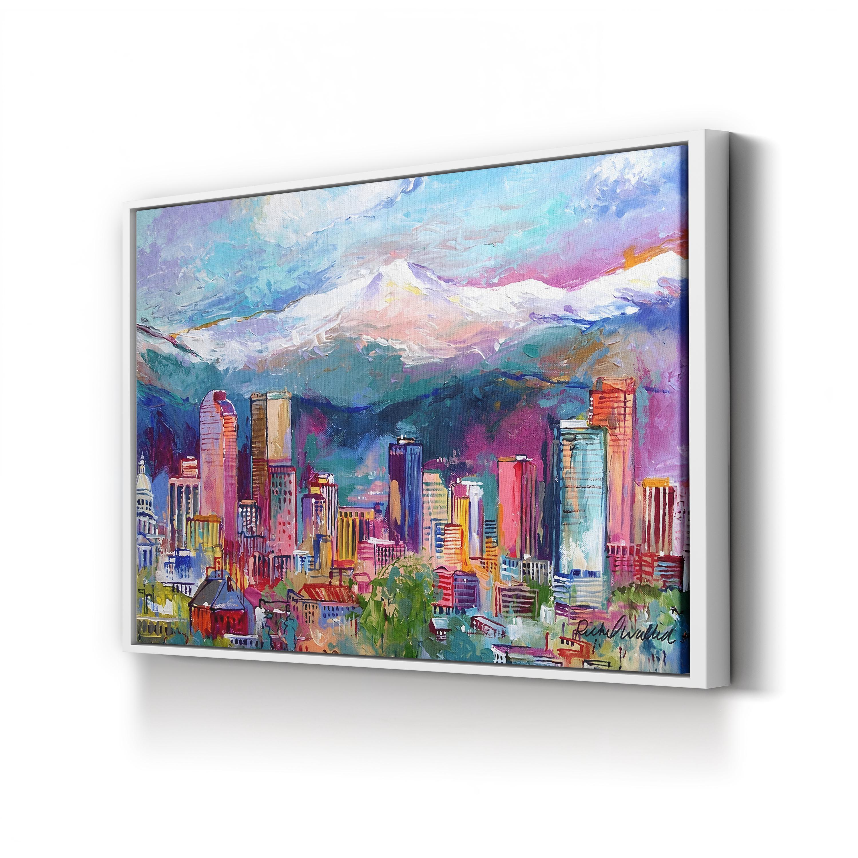 Cityscape with Rocky Mountains in Denver, Colorado by Richard Wallich