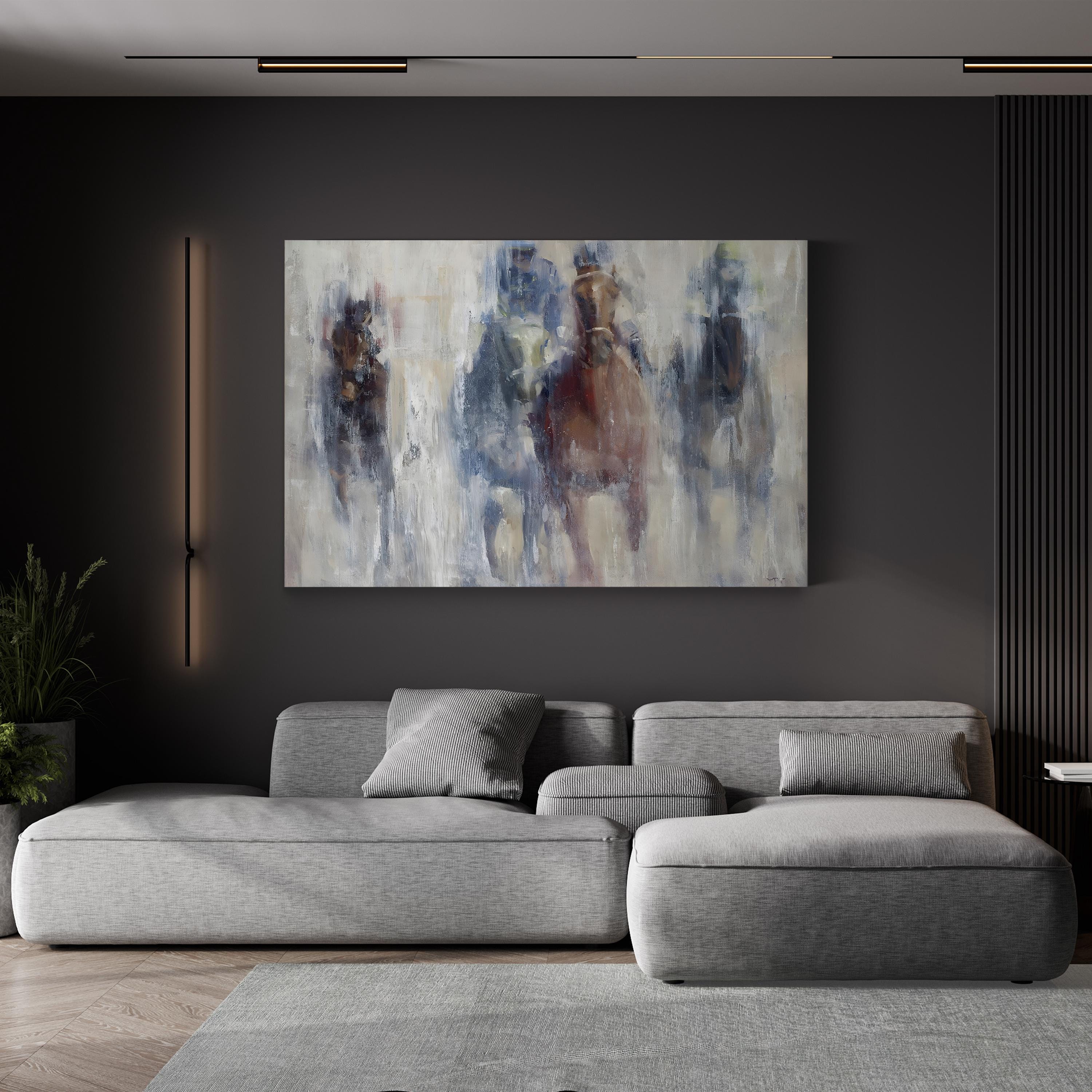Derby 2015 Wall Art – Contemporary Horse Racing Canvas by Valtcho Tonov