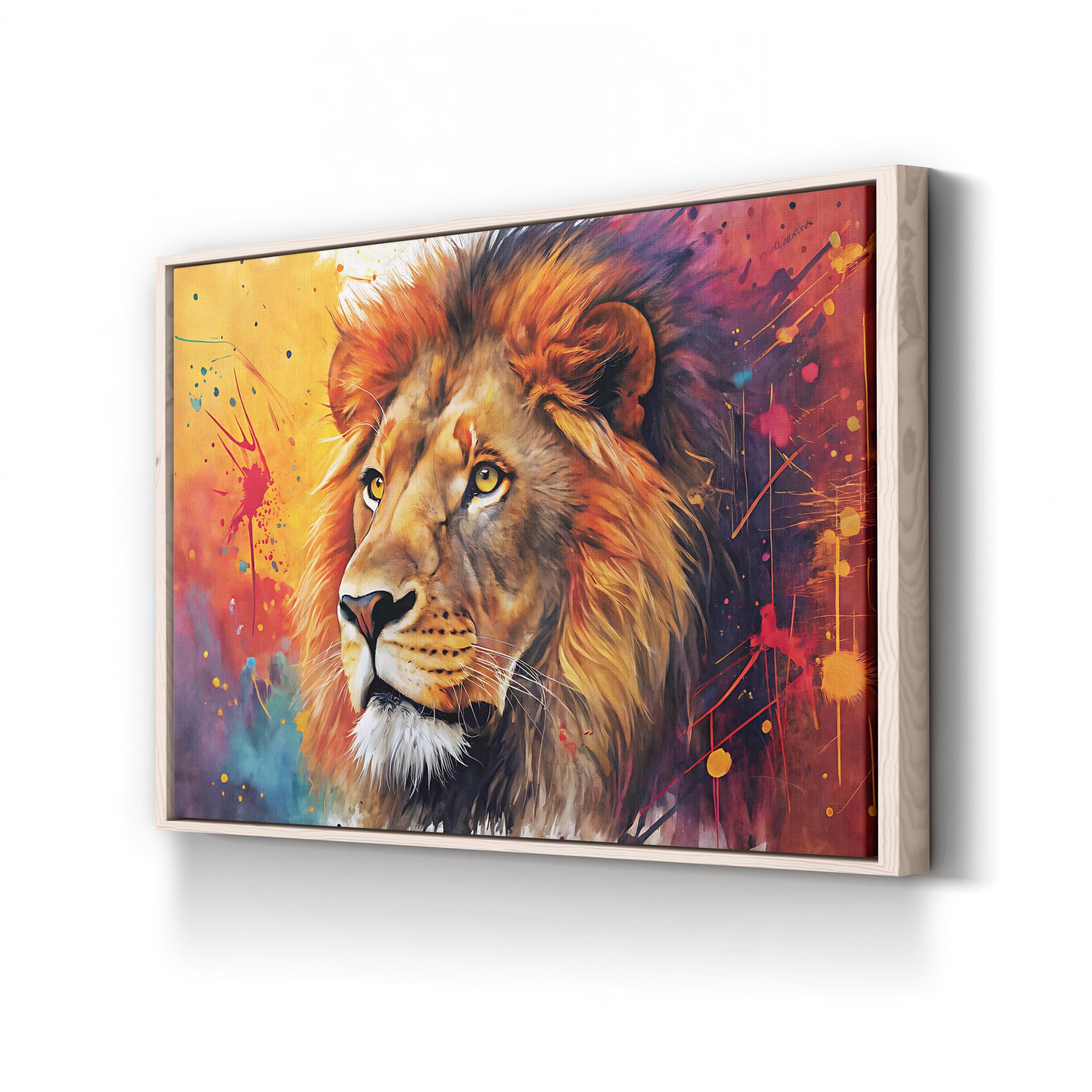 Watercolor Lion – Period Illustration Wall Art | Majestic Wildlife Canvas Print