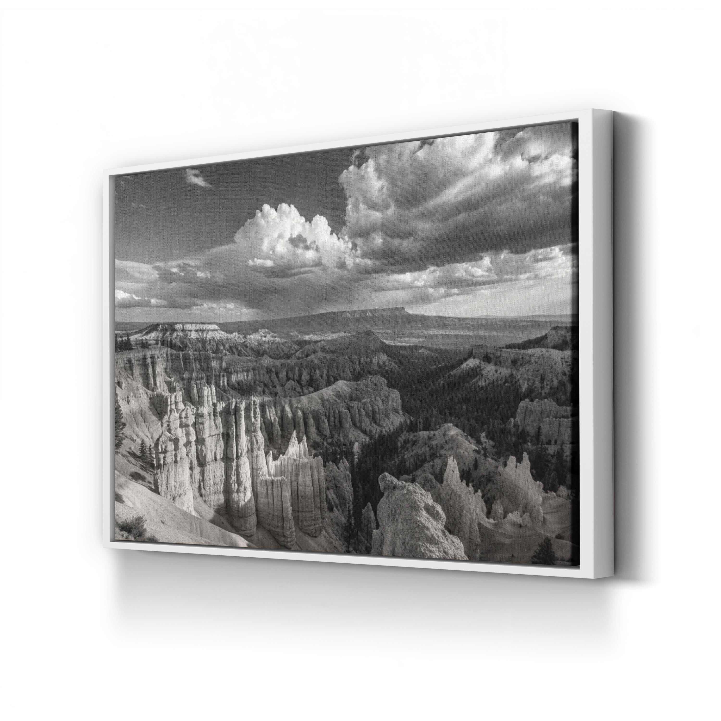 Hoodoo Rock Formations – Vintage Photography Wall Art | Black & White Landscape Canvas Print