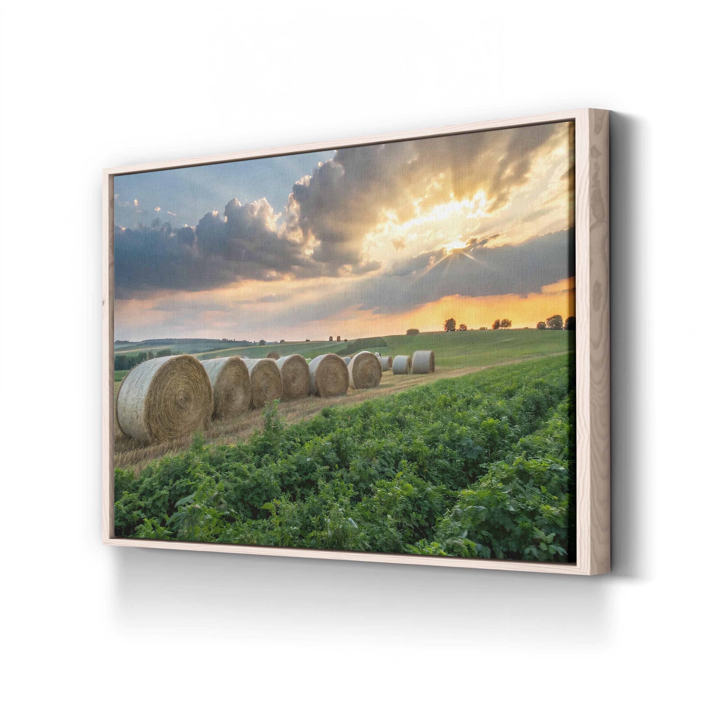 Golden Sunset Farm – Vintage Photography Wall Art | Rustic Countryside Canvas Print