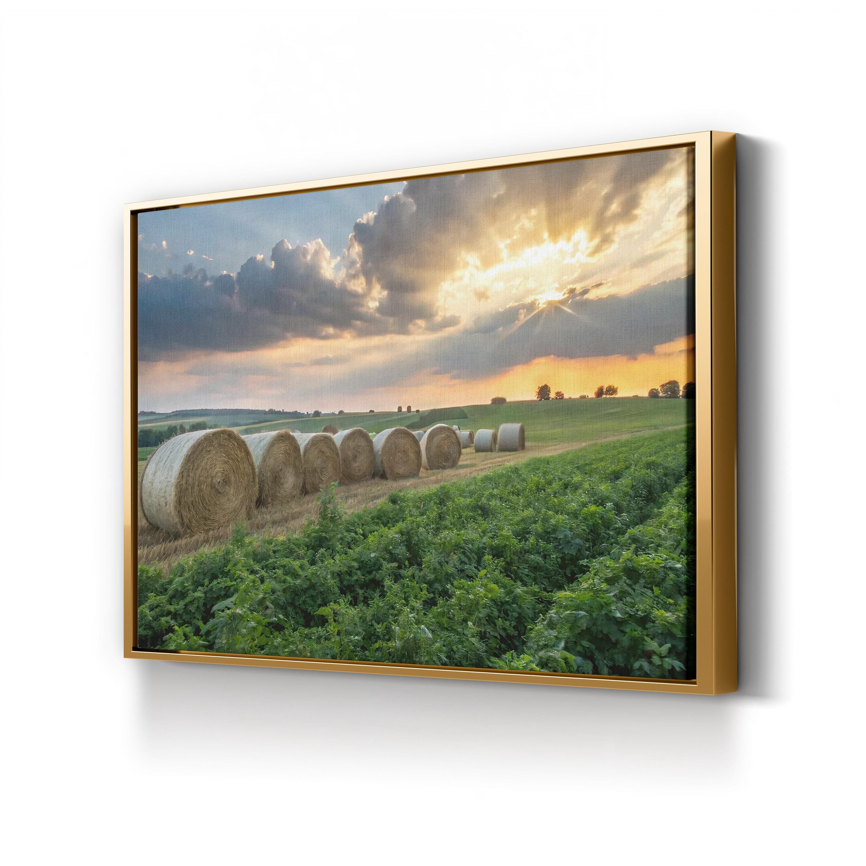 Golden Sunset Farm – Vintage Photography Wall Art | Rustic Countryside Canvas Print