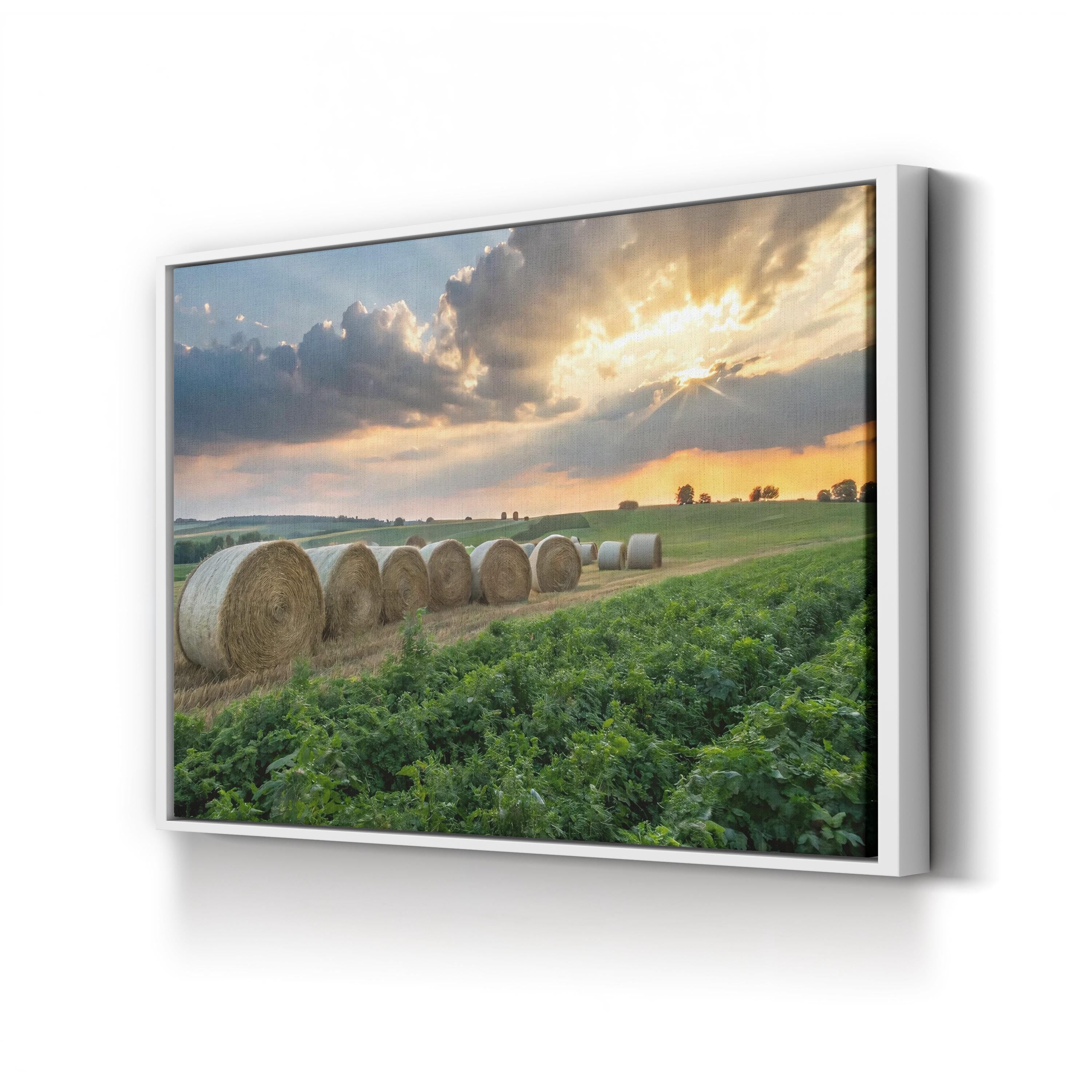 Golden Sunset Farm – Vintage Photography Wall Art | Rustic Countryside Canvas Print