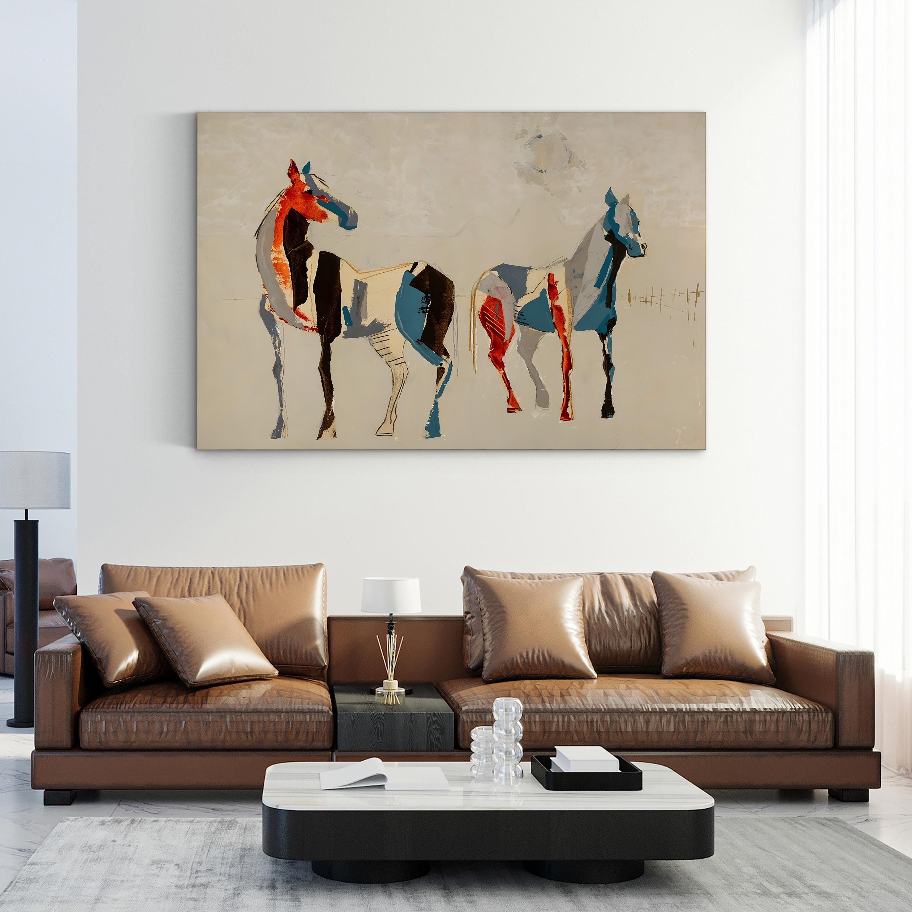 Desert Horses II Wall Art – Modern Western Horse Landscape by Milton Coppo