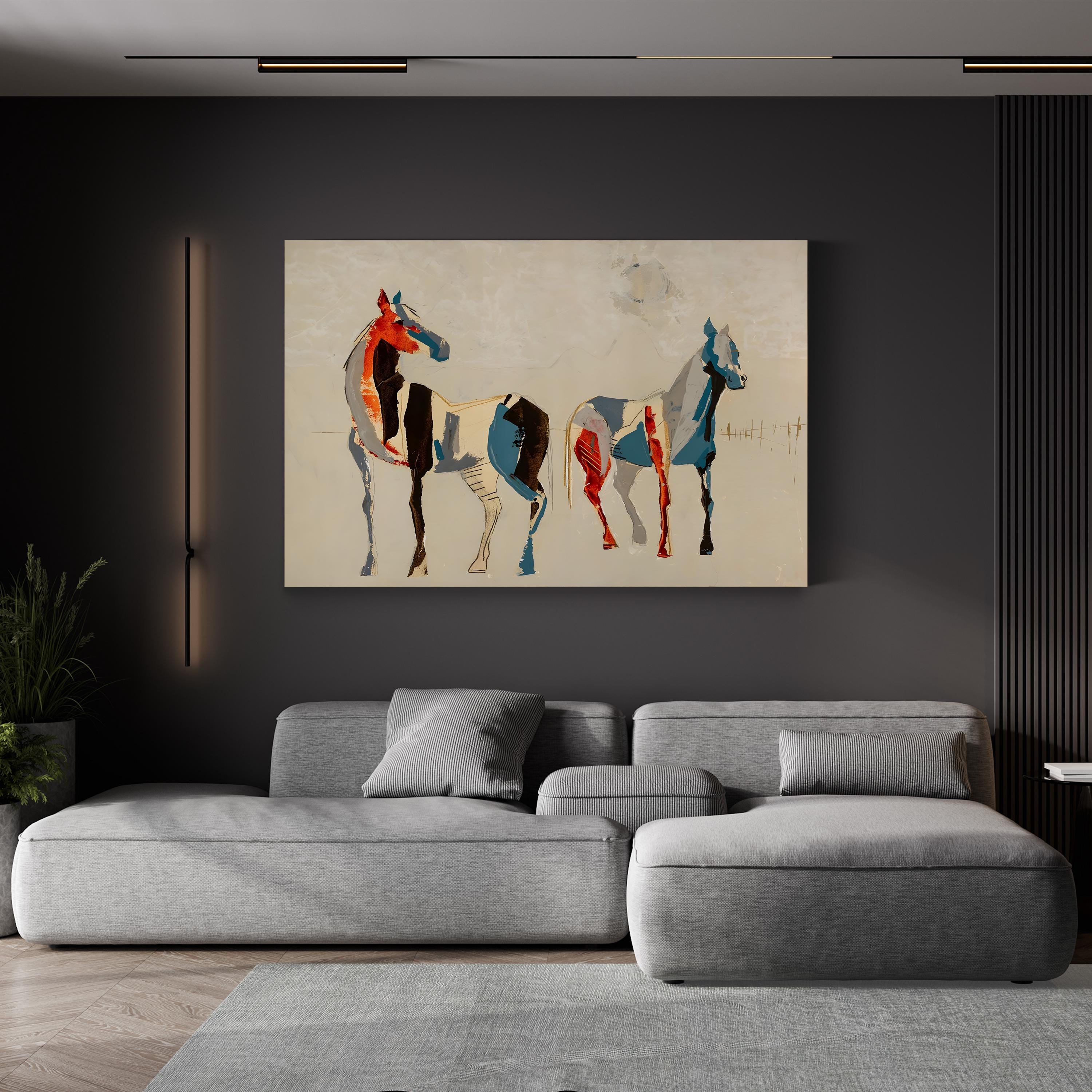 Desert Horses II Wall Art – Modern Western Horse Landscape by Milton Coppo