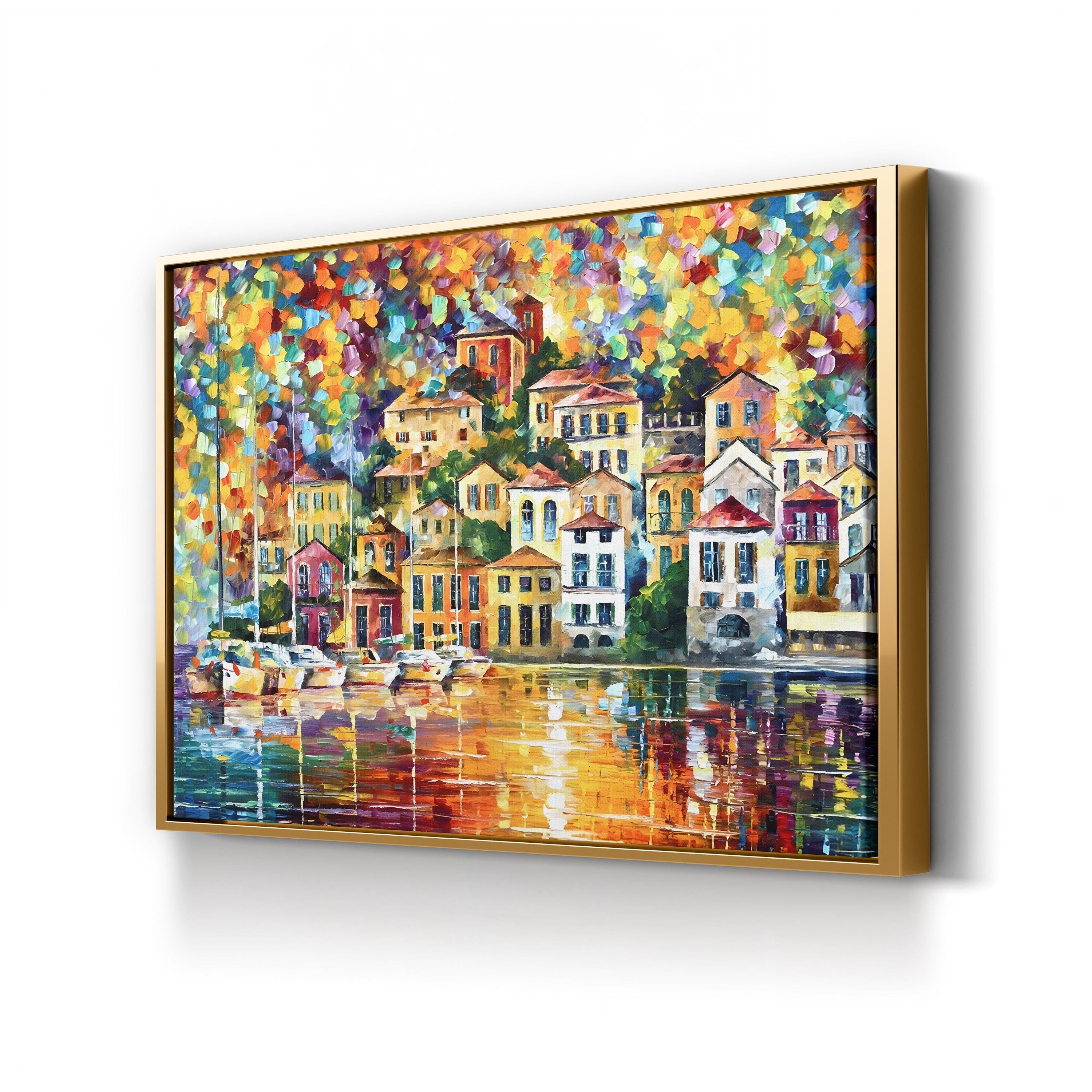 Dream Harbor Sunset Harbor Wall Art by Leonid Afremov