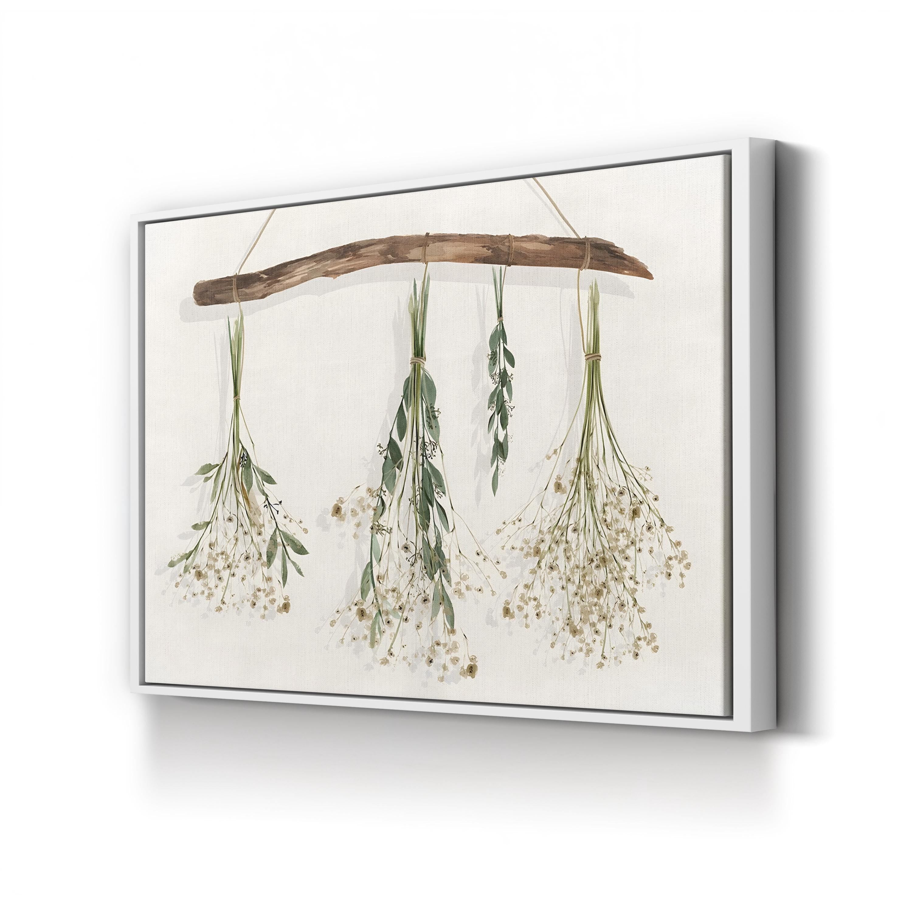 Drying Flowers by Isabelle Z canvas print in White Framed Canvas