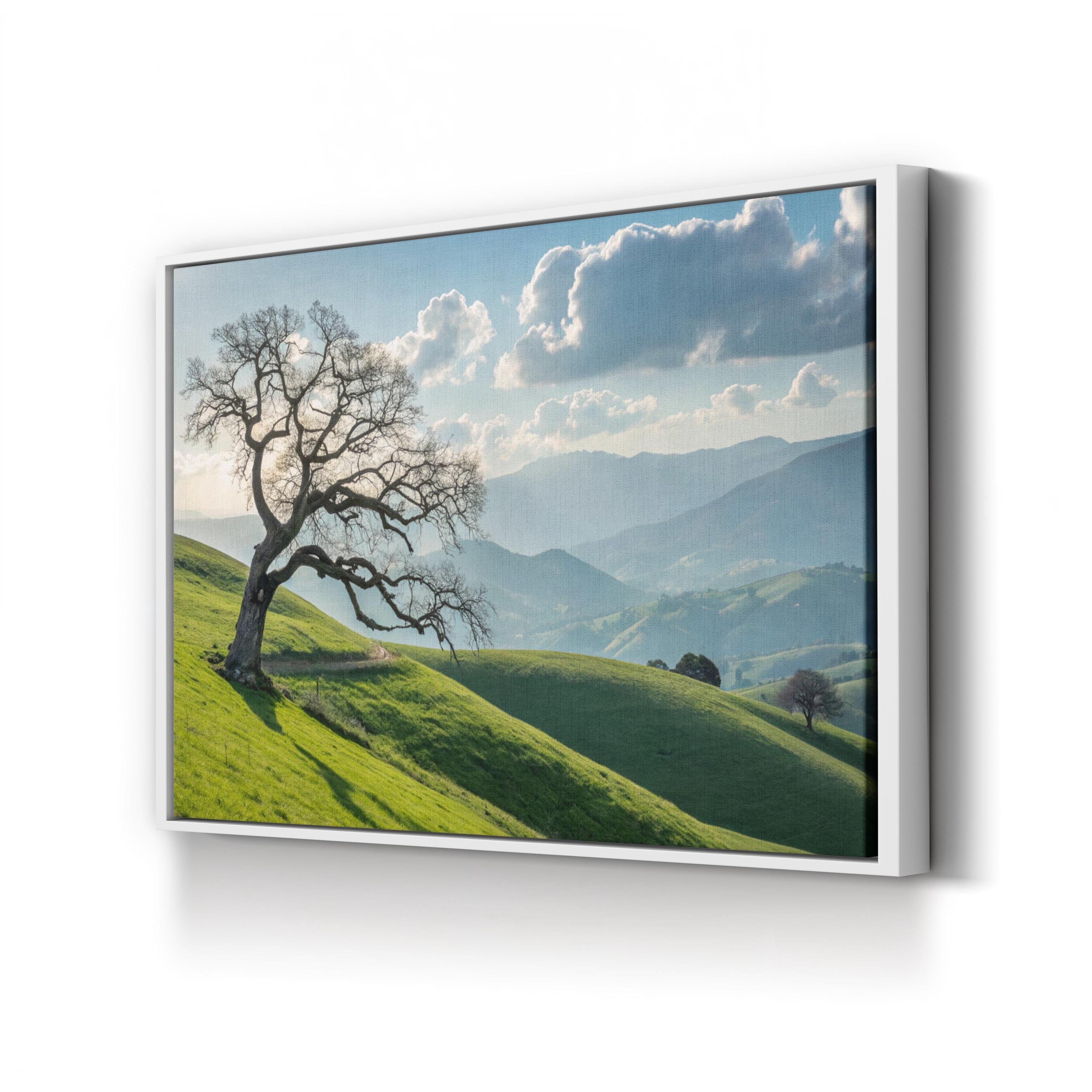 Lone Tree Sunset Hills – Photography Wall Art | Rolling Landscape Canvas Print