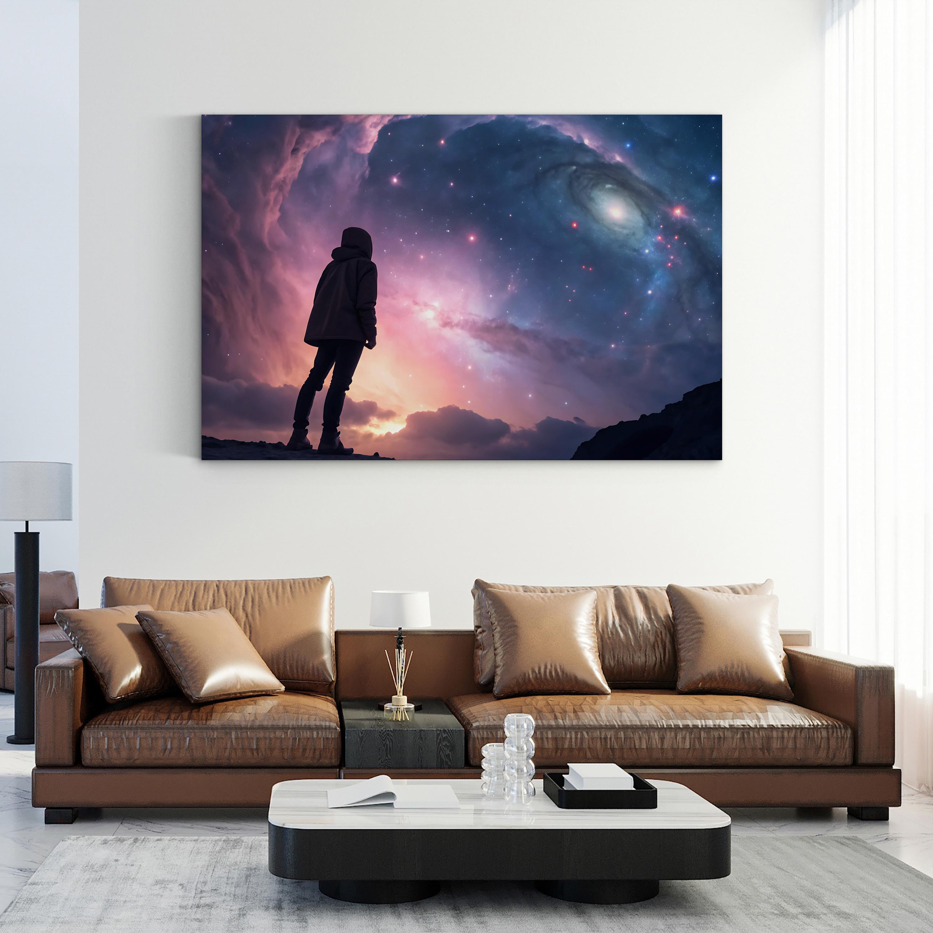 Celestial Night Sky – Period Illustration Wall Art | Cosmic Stars Canvas Print