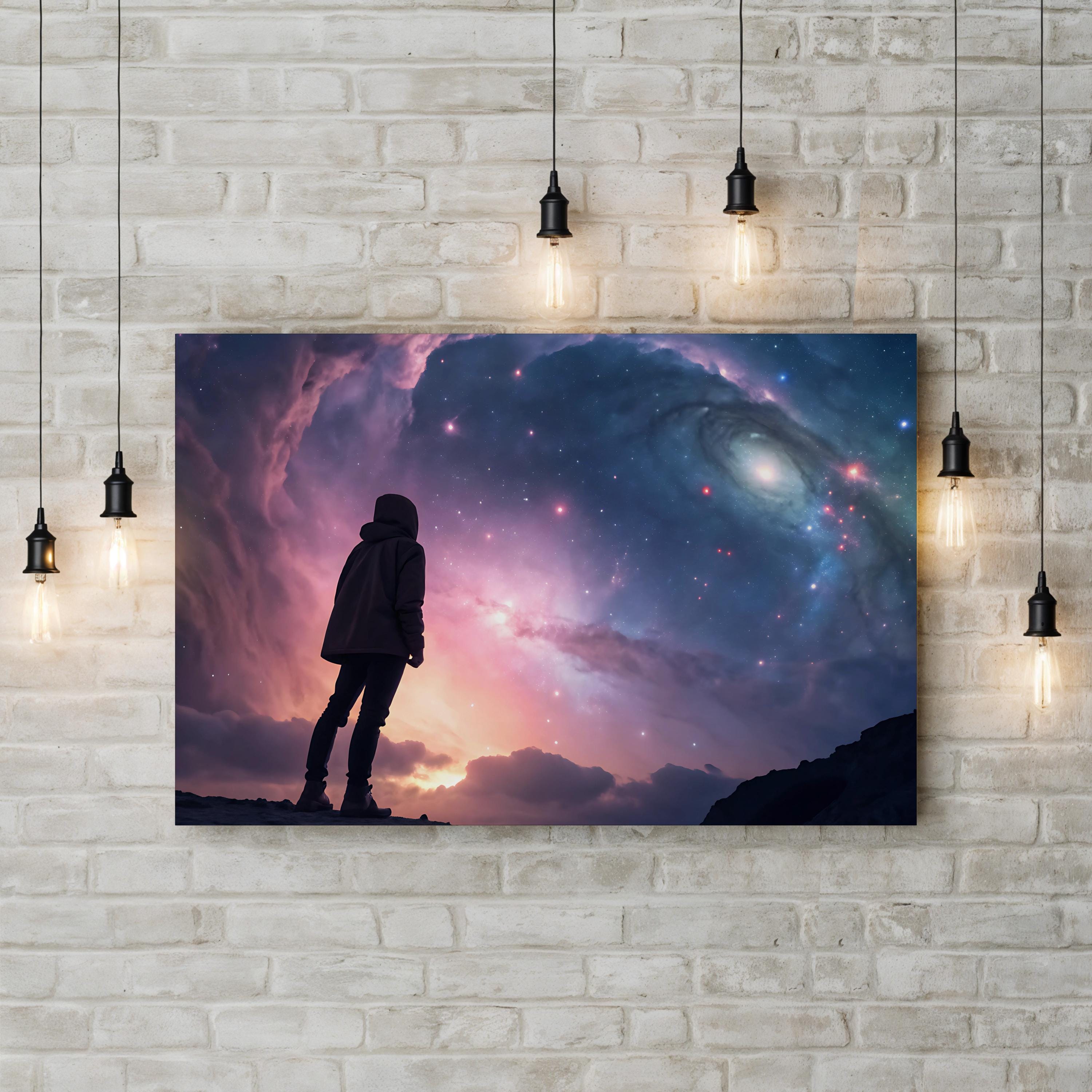 Celestial Night Sky – Period Illustration Wall Art | Cosmic Stars Canvas Print