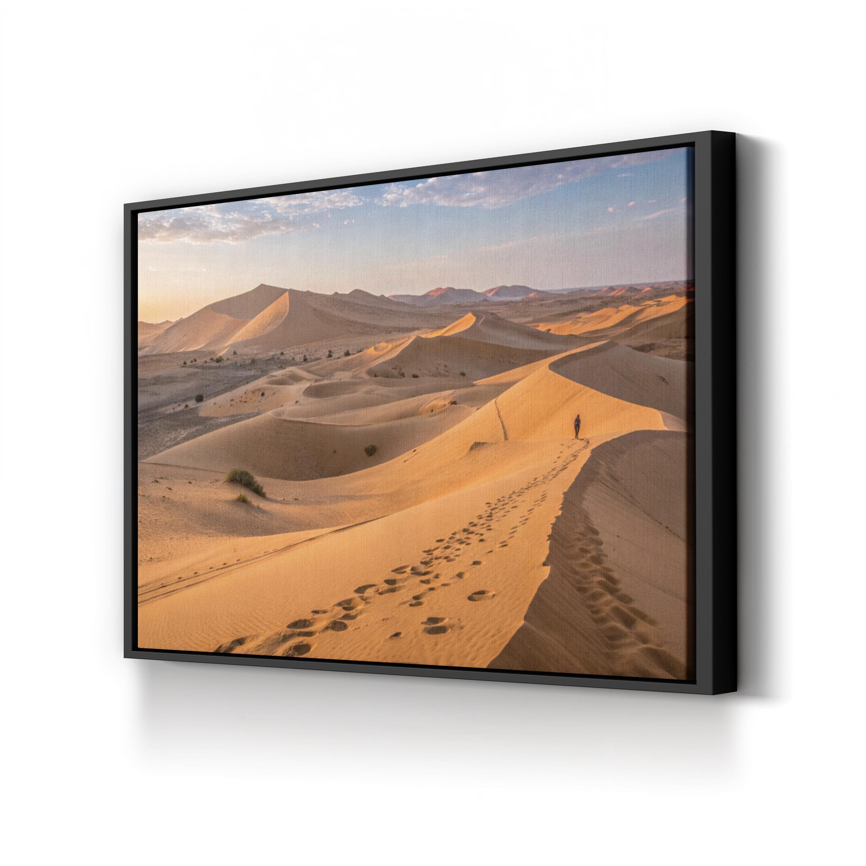 Desert Sand Dunes Traveler – Vintage Photography Wall Art | Minimalist Landscape Canvas Print