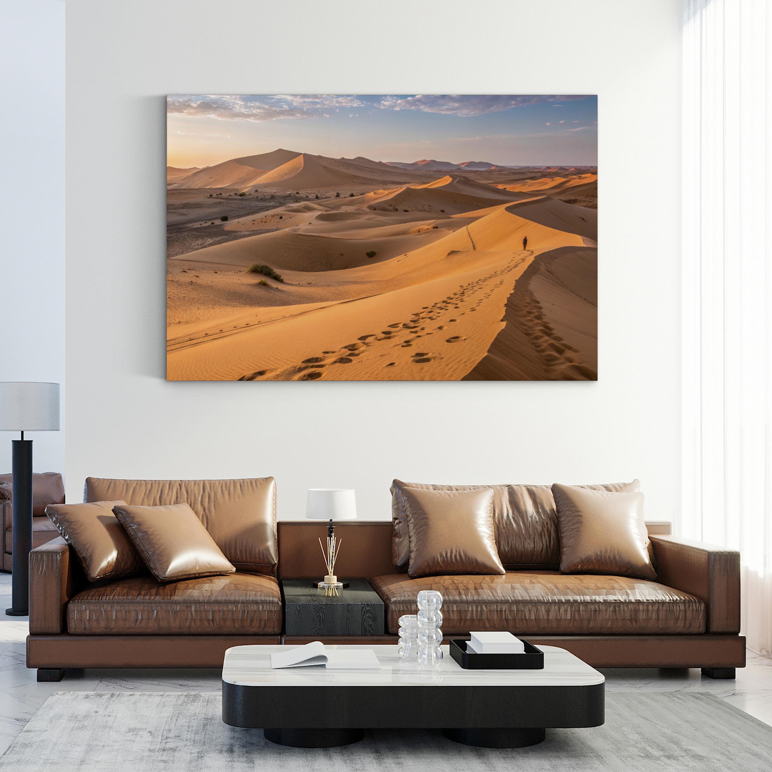 Desert Sand Dunes Traveler – Vintage Photography Wall Art | Minimalist Landscape Canvas Print