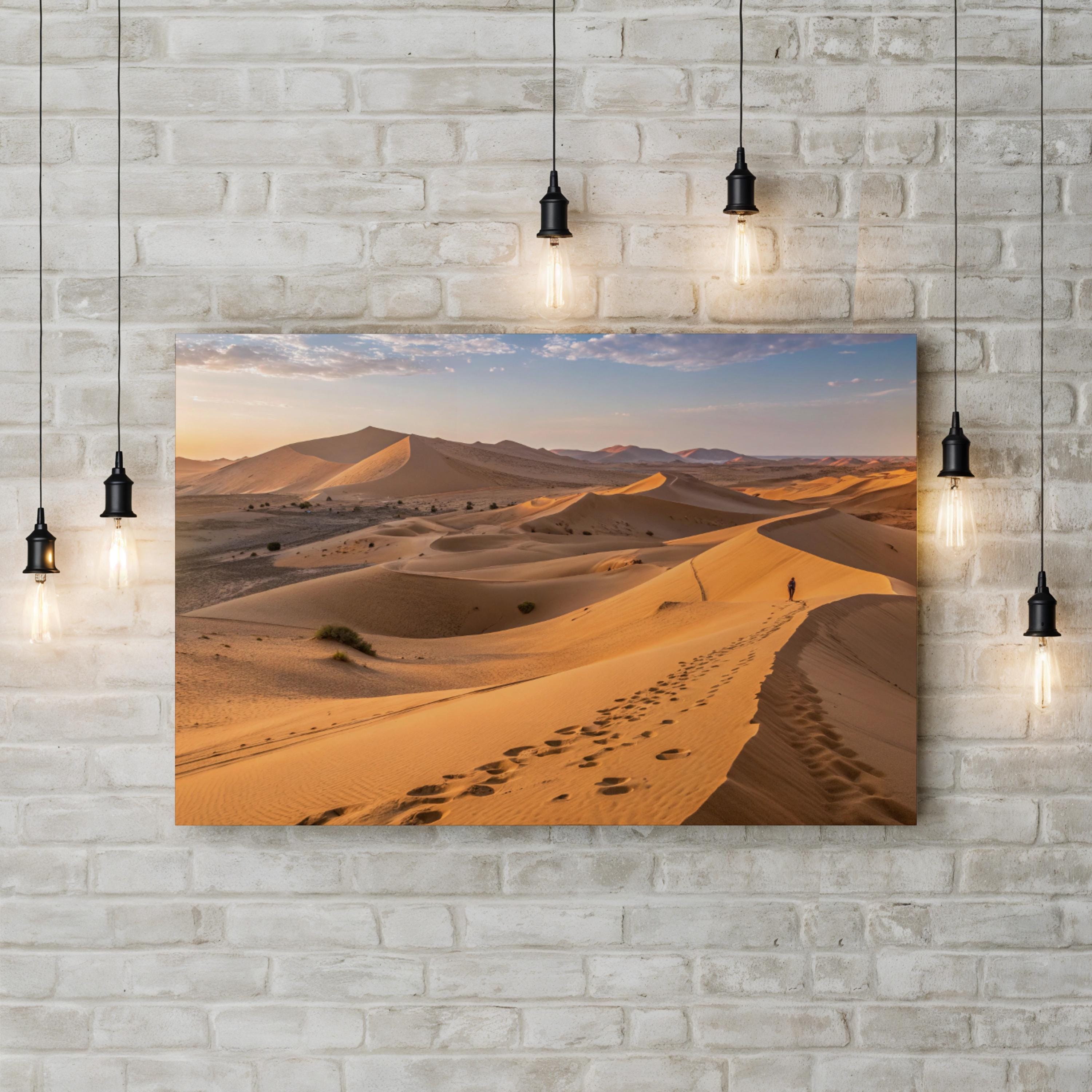 Desert Sand Dunes Traveler – Vintage Photography Wall Art | Minimalist Landscape Canvas Print