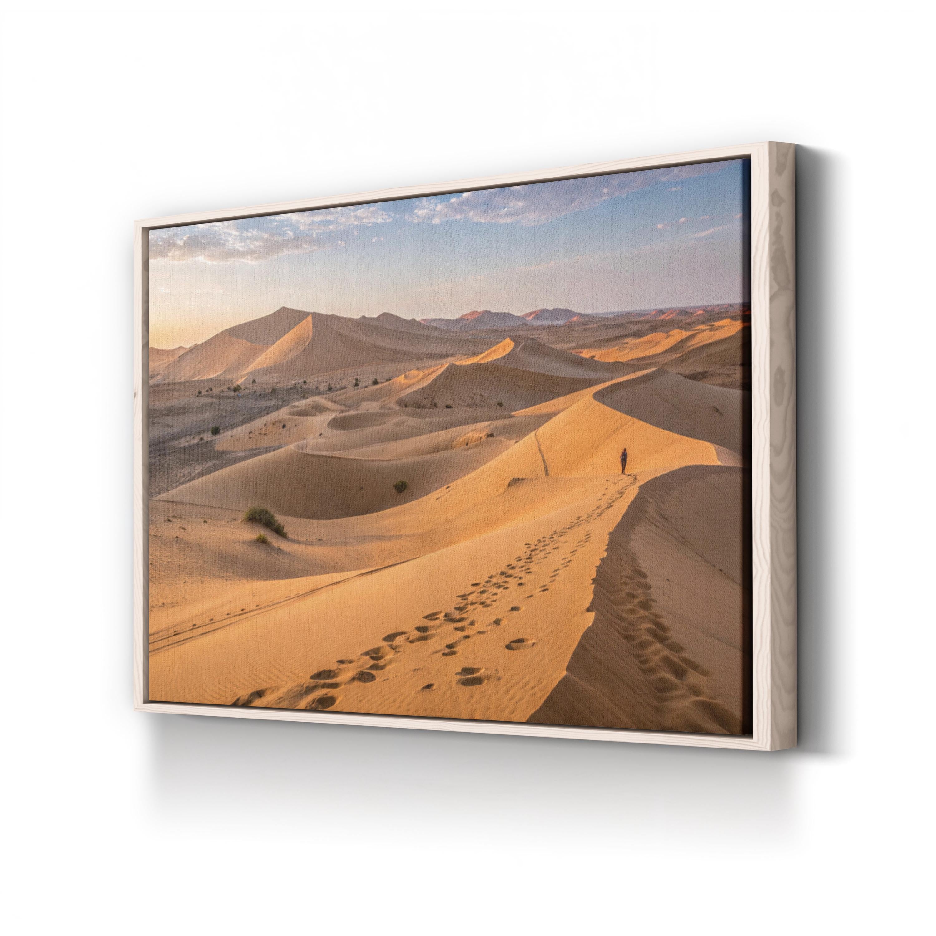 Desert Sand Dunes Traveler – Vintage Photography Wall Art | Minimalist Landscape Canvas Print