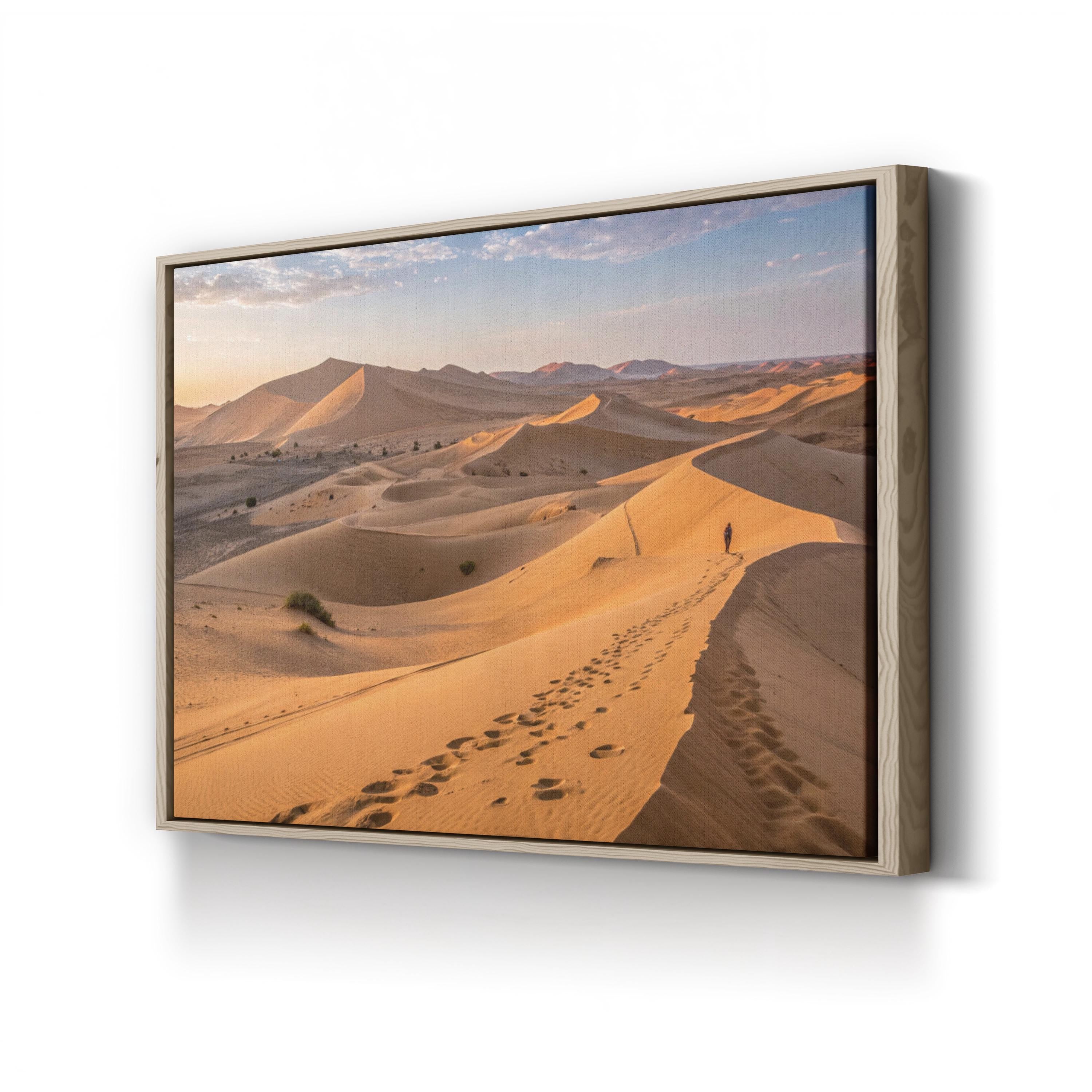 Desert Sand Dunes Traveler – Vintage Photography Wall Art | Minimalist Landscape Canvas Print