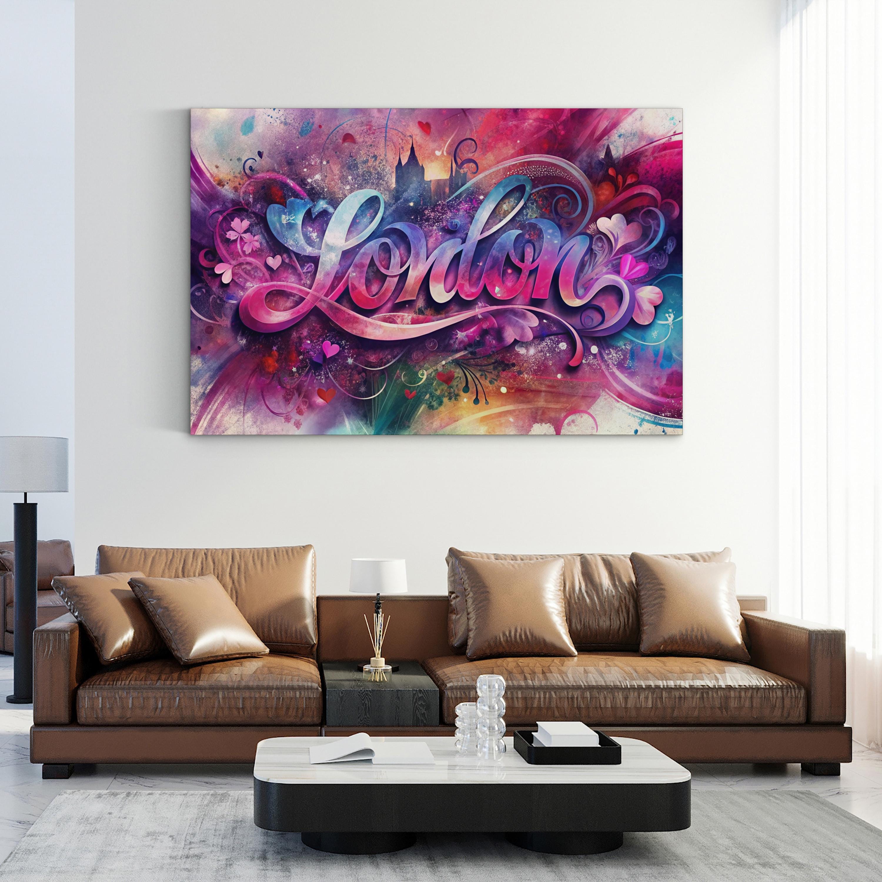 Love London Canvas – Colourful Typography & Landmarks