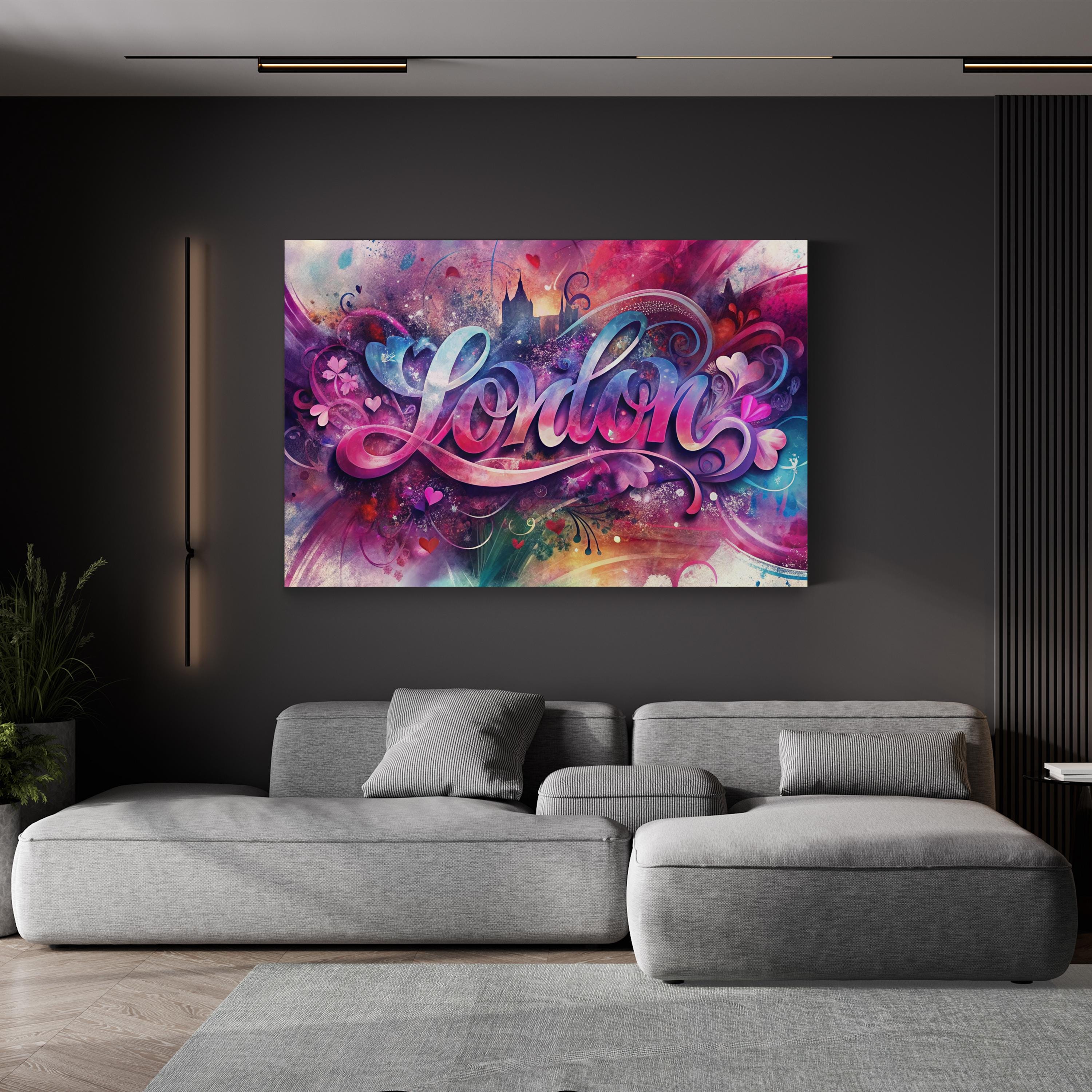 Love London Canvas – Colourful Typography & Landmarks