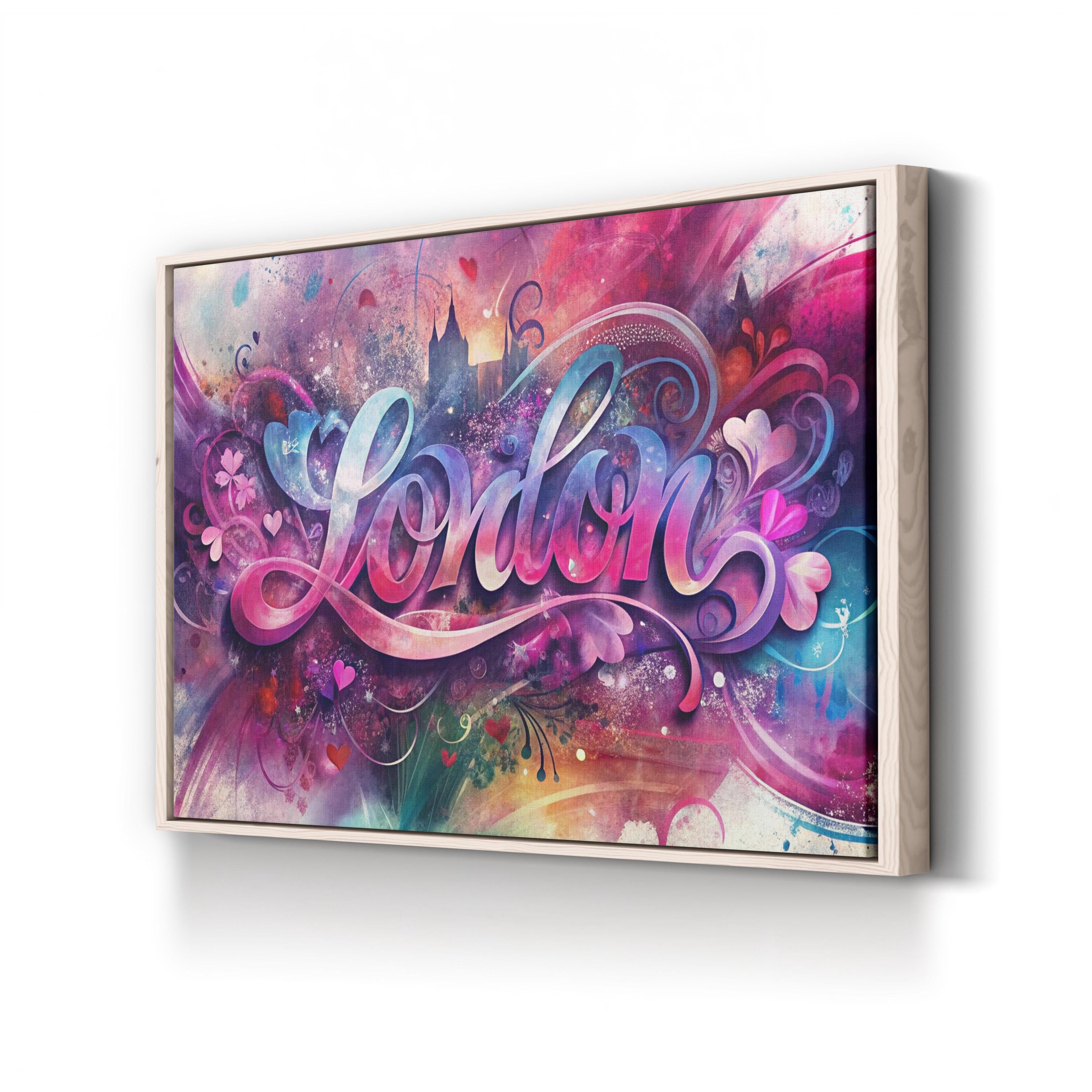 Love London Canvas – Colourful Typography & Landmarks