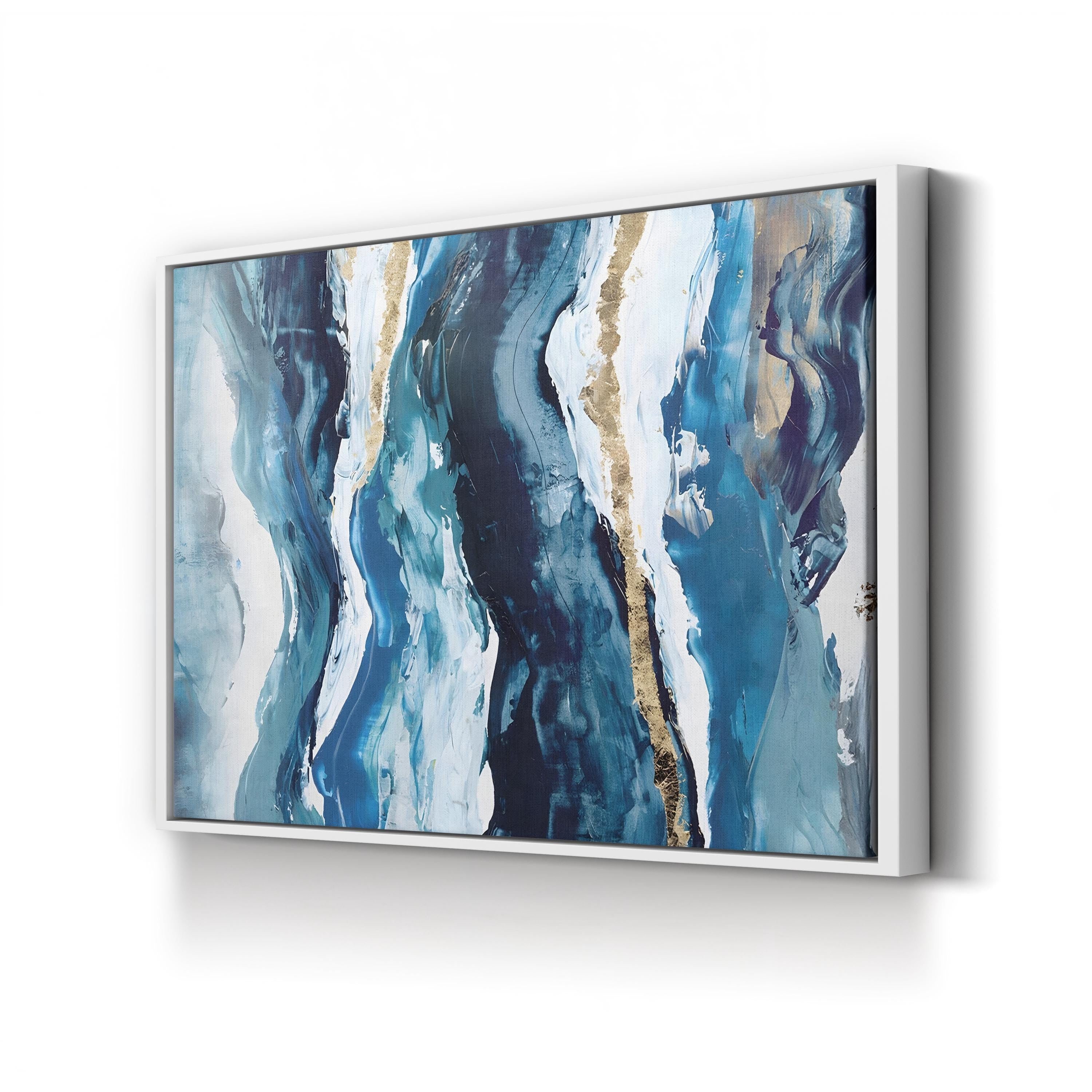 Effectus II Wall Art by Isabelle Z – Contemporary Blue and Gold Abstract Canvas Print