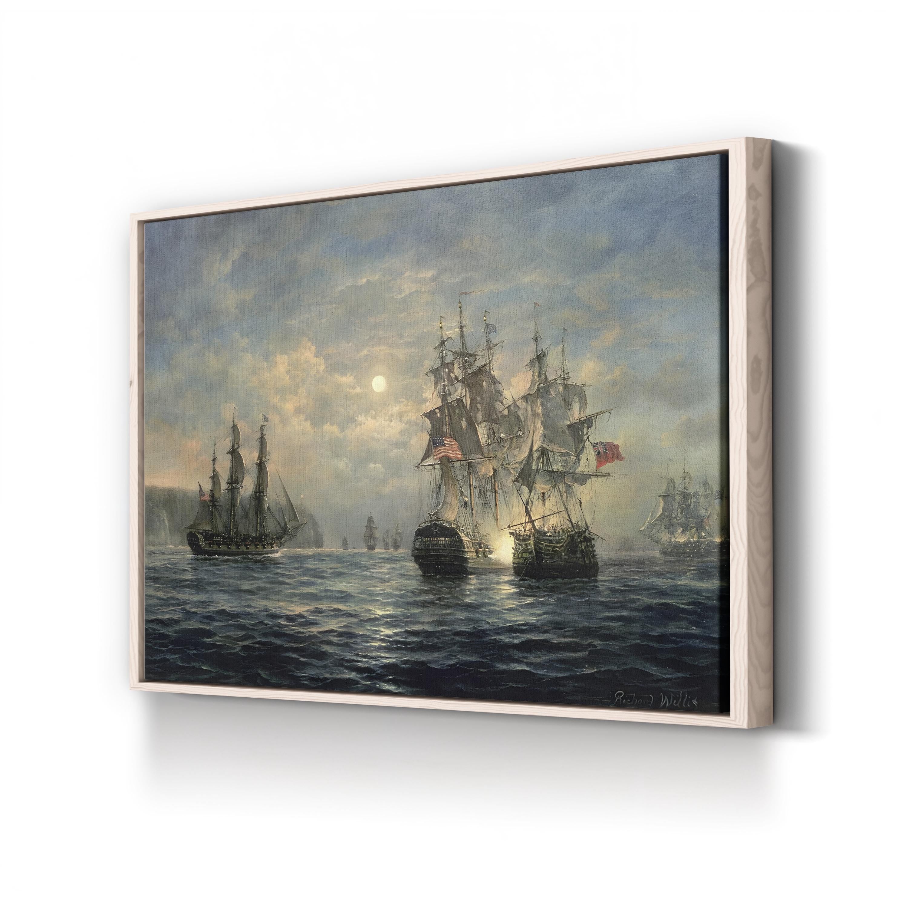 Engagement Between the Bonhomme Richard and the Serapis off Flamborough Head, 1779 Wall Art by Richard Willis