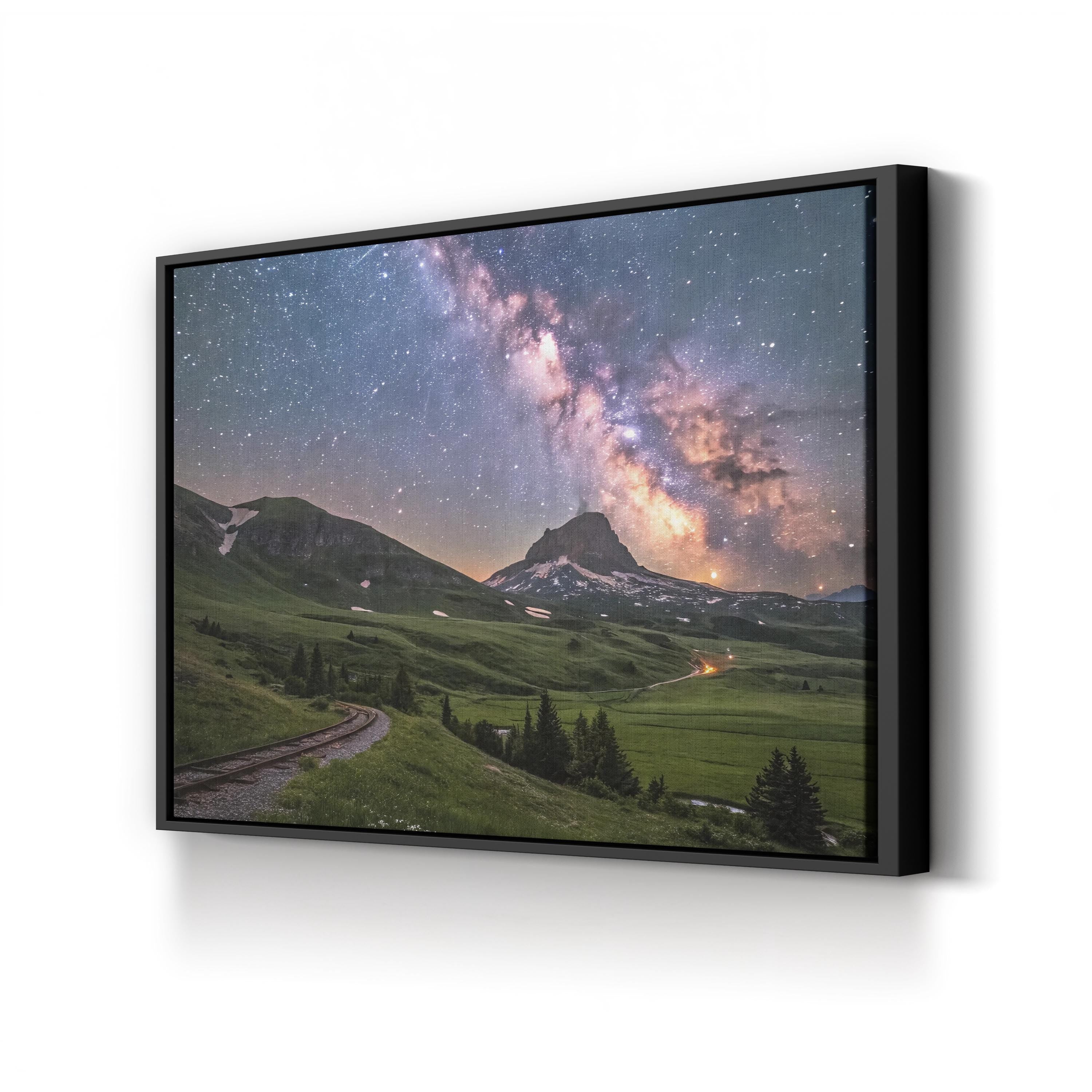 Milky Way Over Glacier National Park – Vintage Photography Wall Art | Night Sky Canvas Print