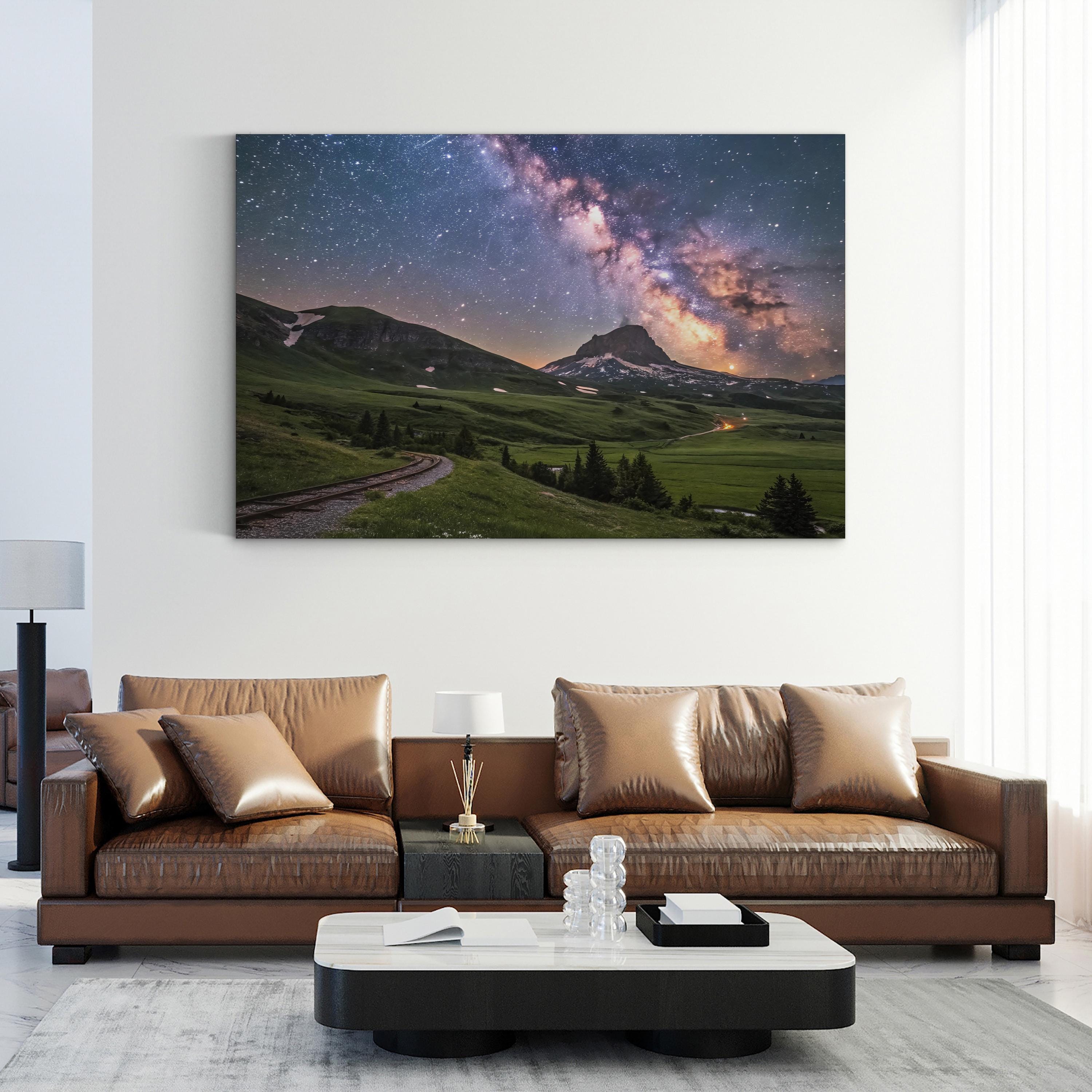 Milky Way Over Glacier National Park – Vintage Photography Wall Art | Night Sky Canvas Print