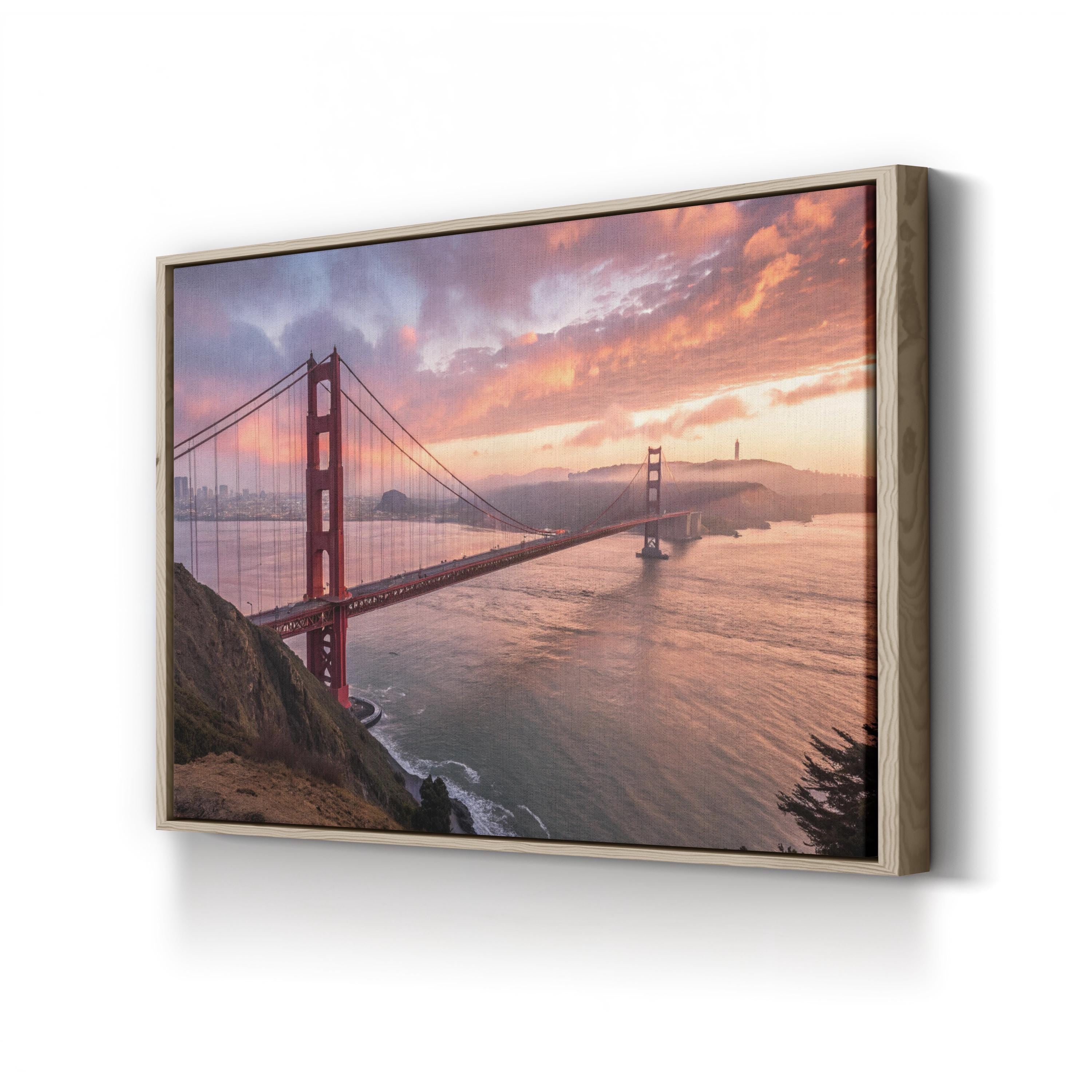 Golden Gate Bridge Morning Fog – Vintage Photography Wall Art | San Francisco Canvas Print