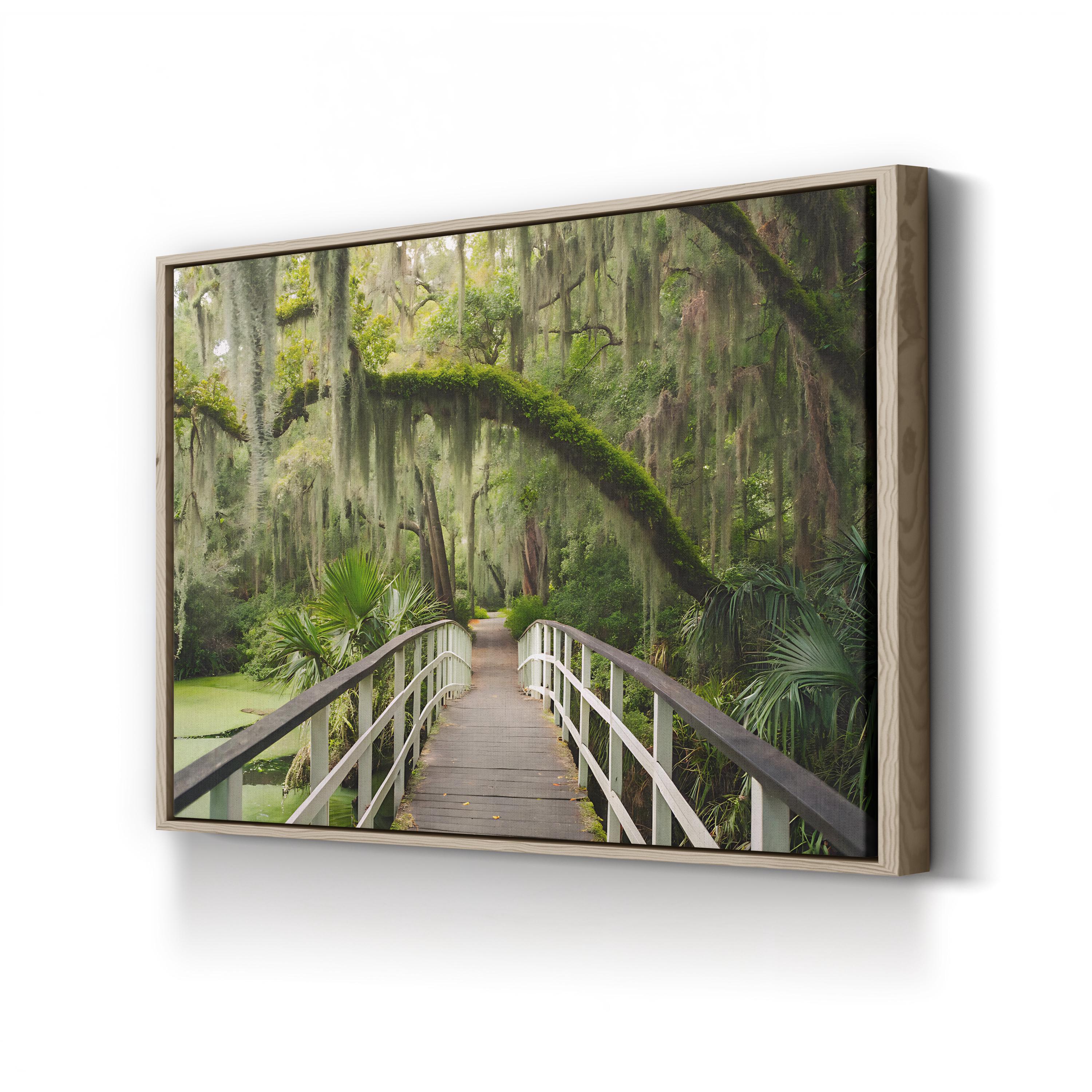 Mossy Bridge Woodland Creek – Vintage Photography Wall Art | Southern Landscape Canvas Print