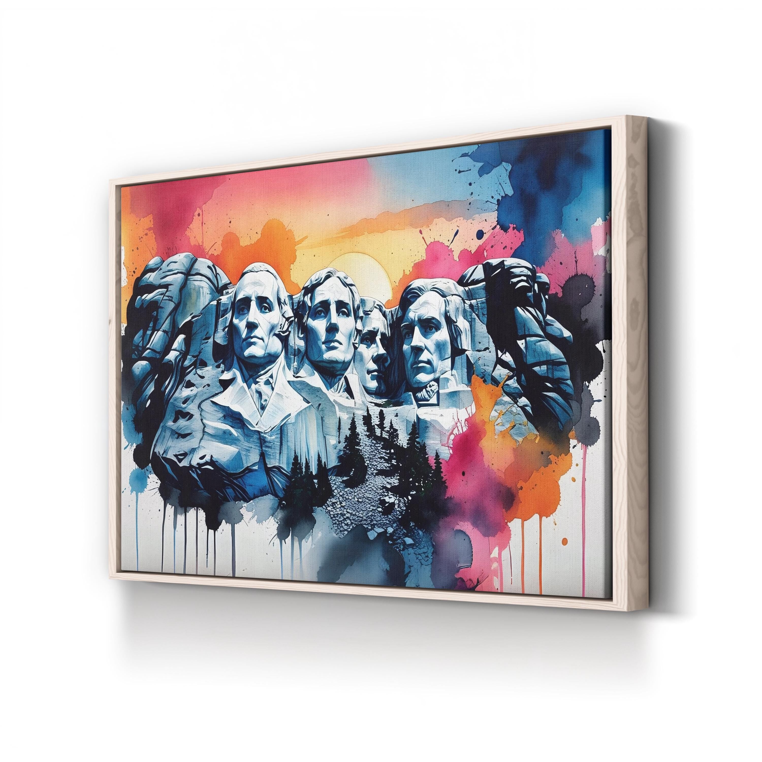 Mount Rushmore Landmark – Period Illustration Wall Art | American Canvas Print